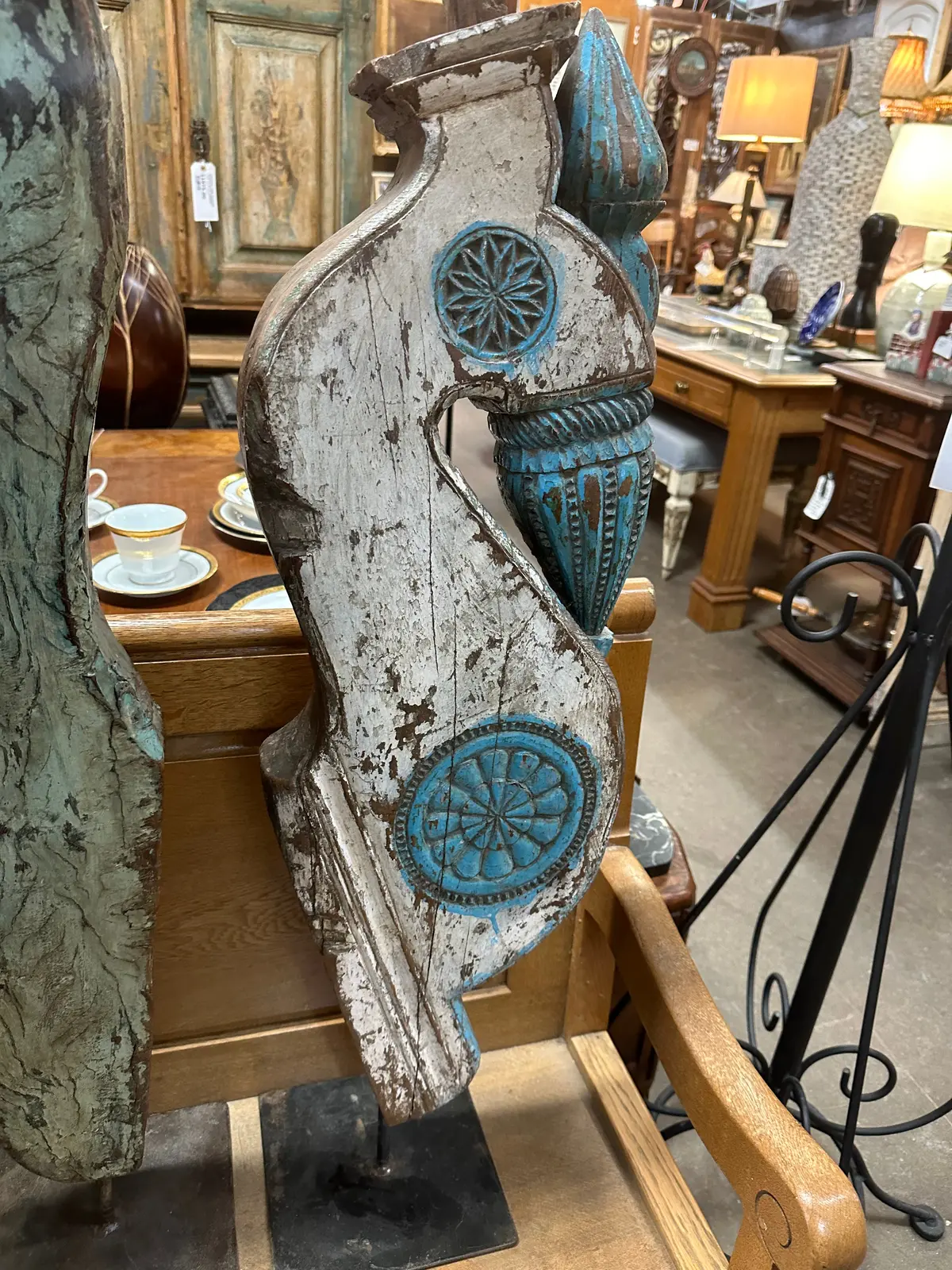 Carved And Painted Architectural Corbel On Stand 1