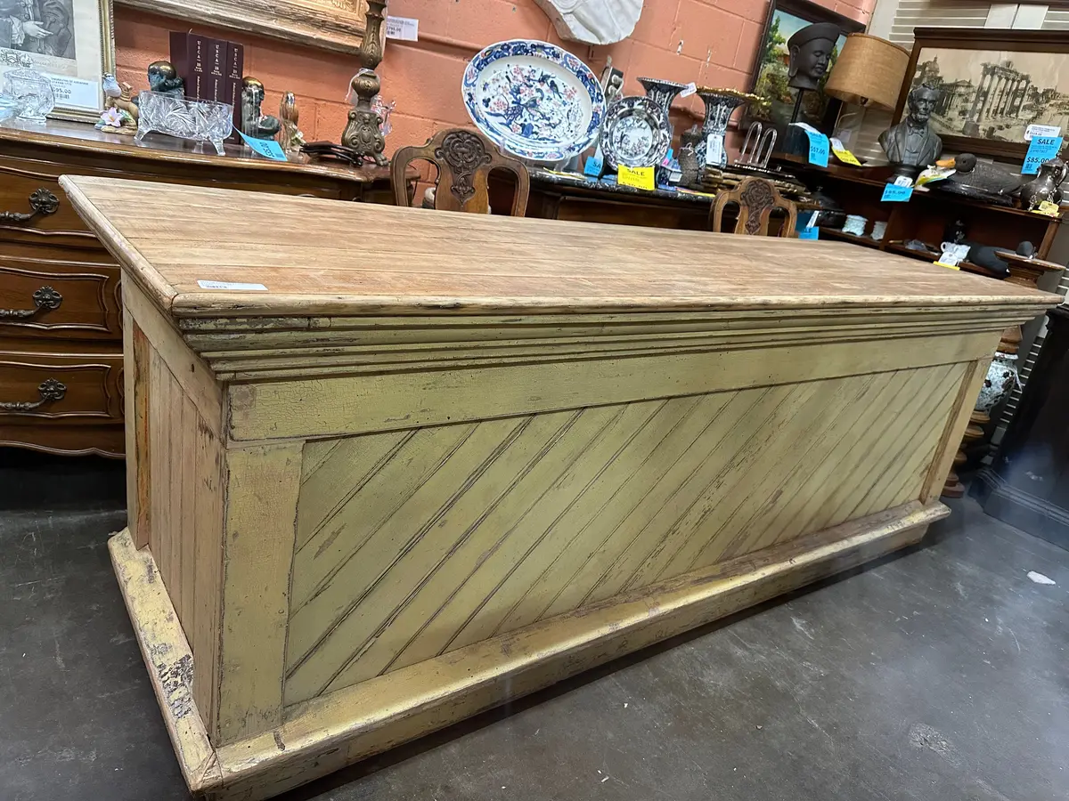 Yellow Painted Beadboard Store Counter 1