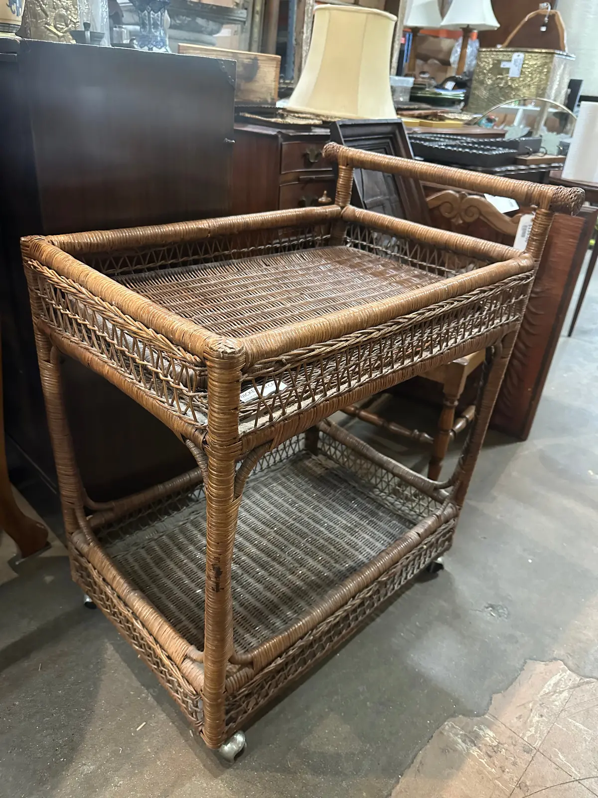 Wicker Bar Cart 1