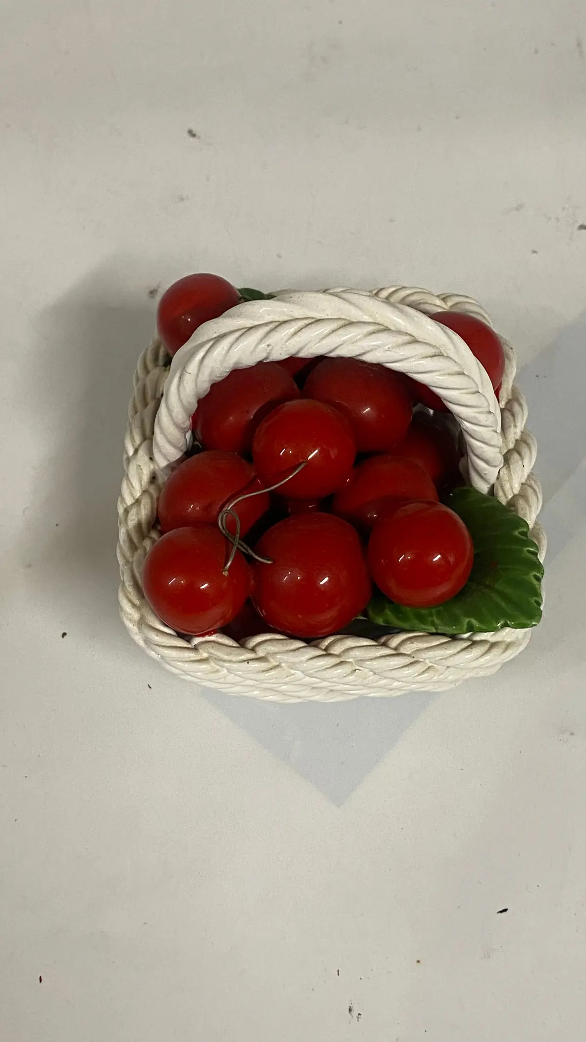 Italian Woven Basket With Cherries 1