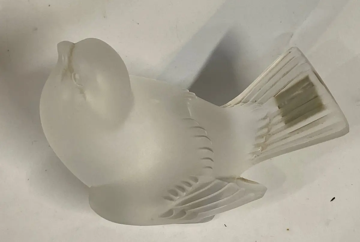 Frosted Lalique Bird Hand Signed 1