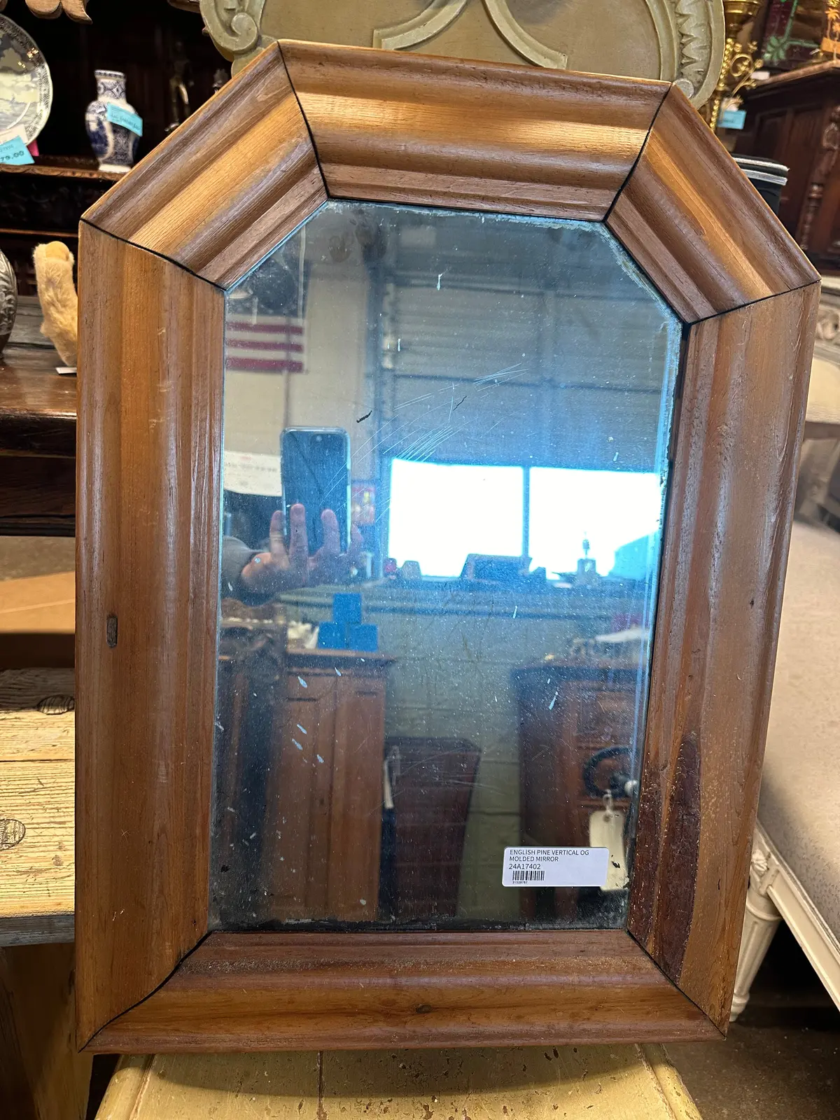 English Pine Vertical Og Molded Mirror 1