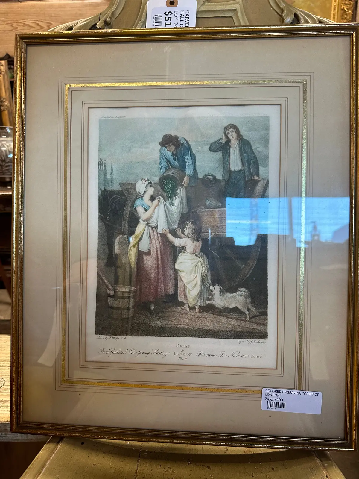 Colored Engraving "Cries Of London" 1