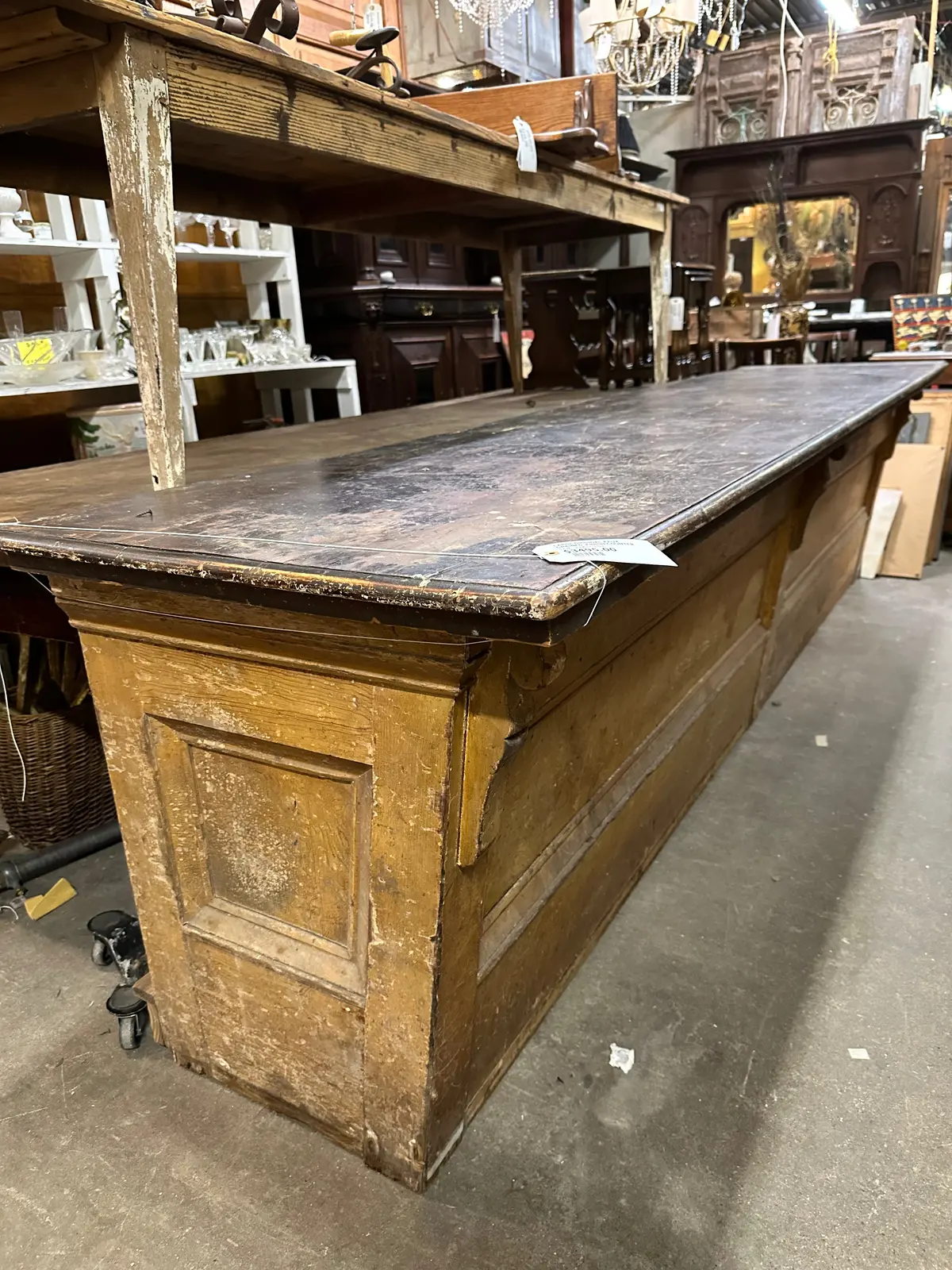 Large Original Faux Grained  Finish Counter 1