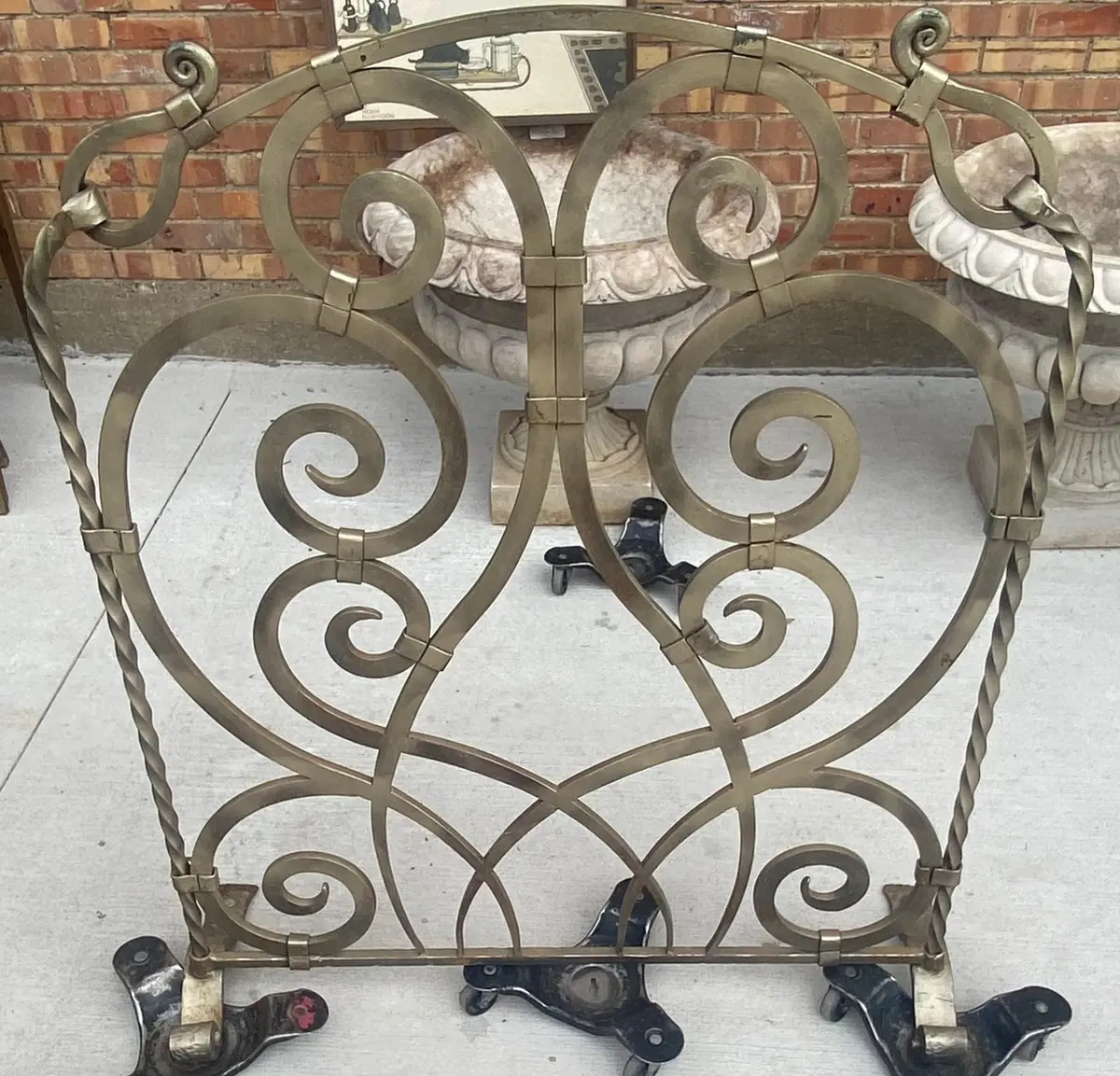 Heavy Iron Hand-Forged Large Fire Screen 1