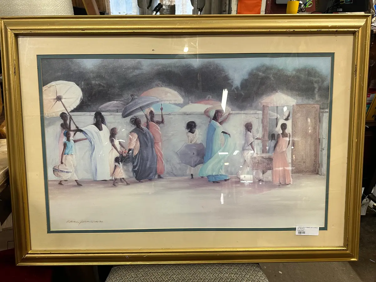 Large Gold Frame With Print Of People 1