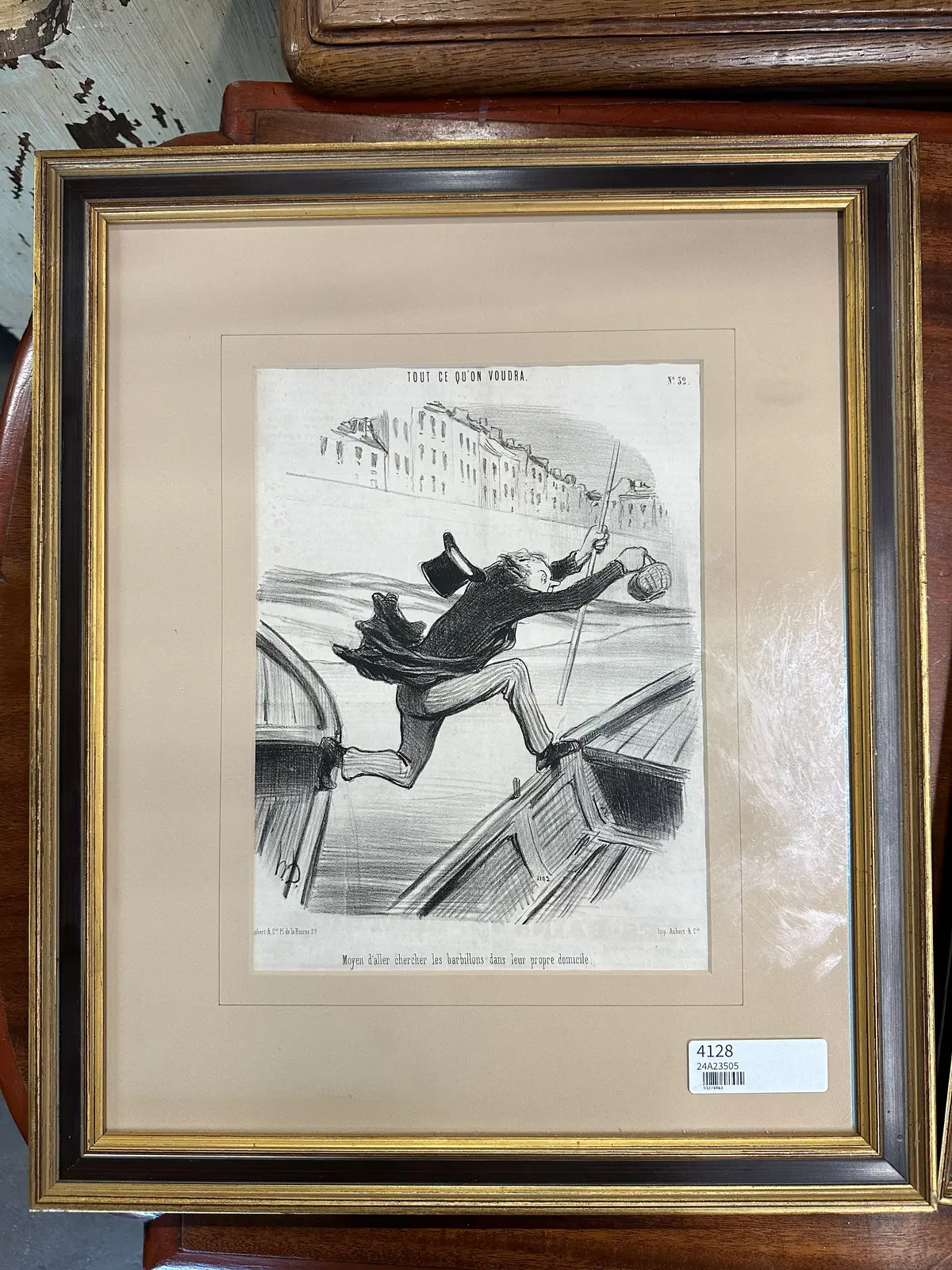 French Etching Of Jumping Ship 1