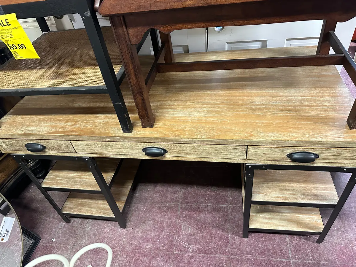 Wood And Metal Desk 1
