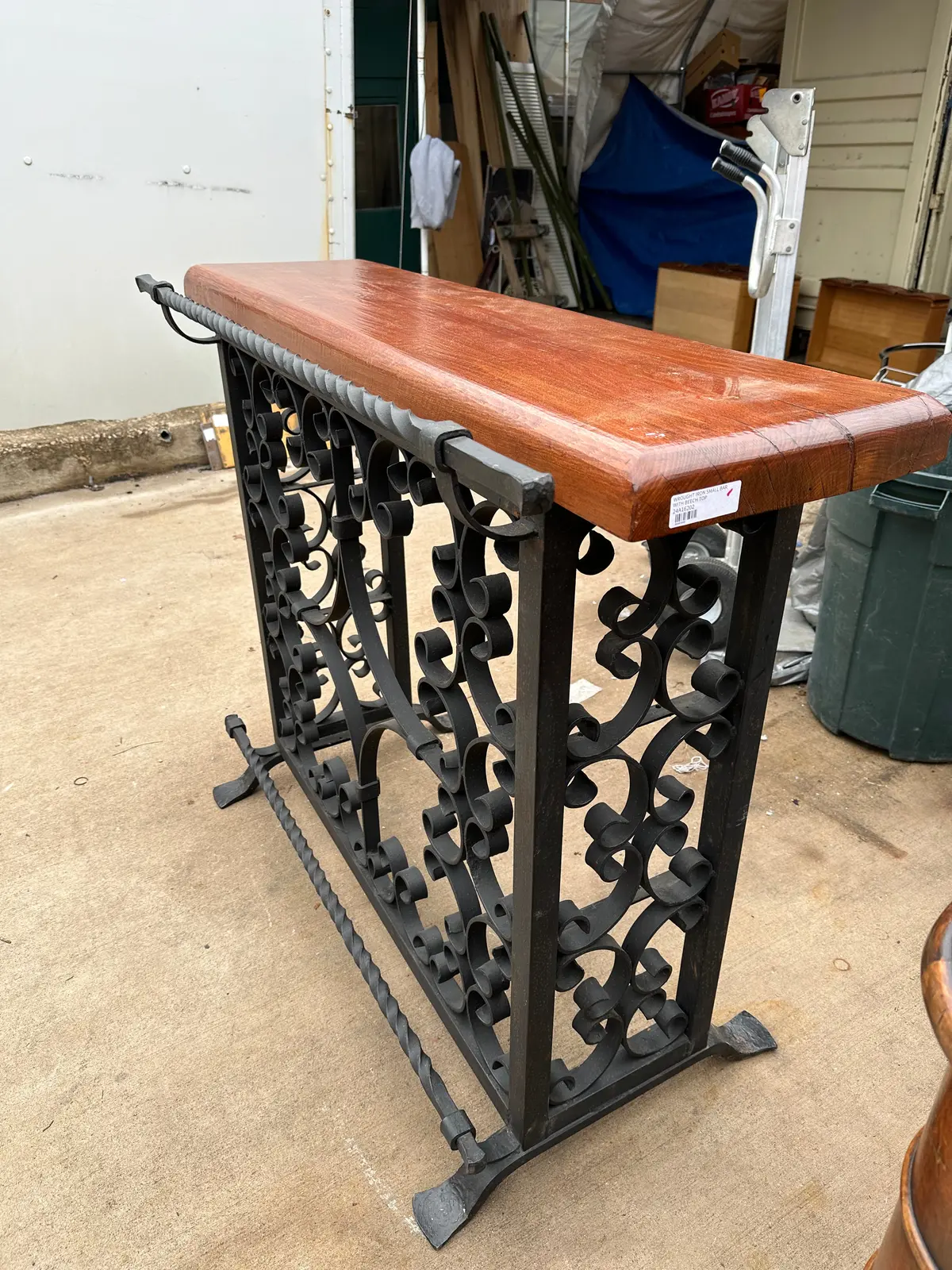 Wrought Iron Small Bar With Beech Top 1