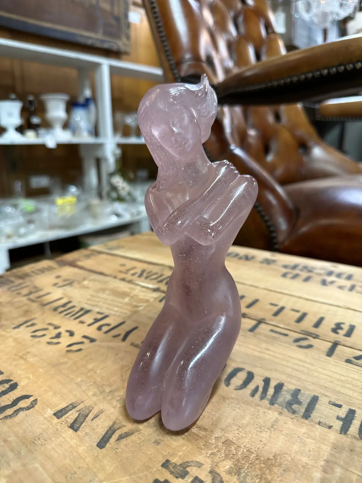 Daum Nancy Glass Figure Signed 1