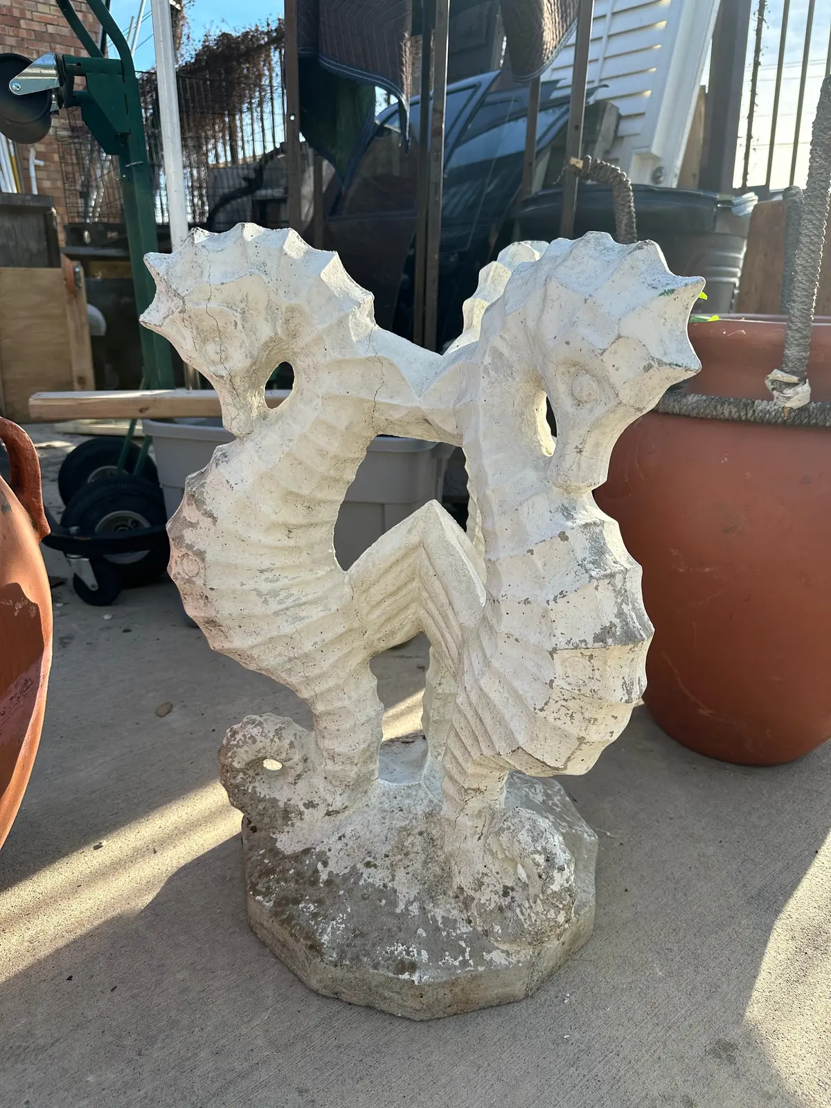 Concrete Triple  Seahorse Table Base 1