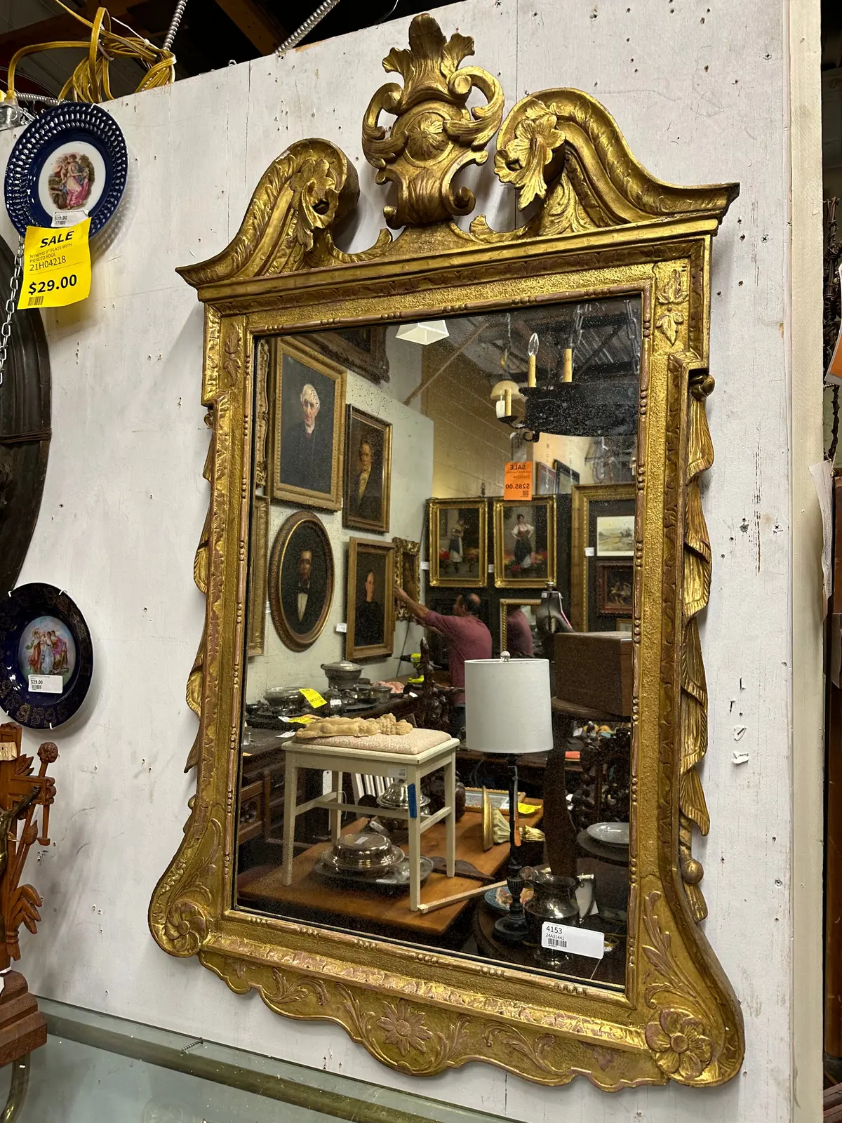Louis Xv Giltwood Framed Mirror 1