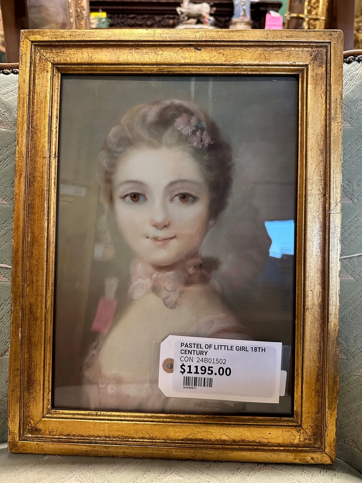 Pastel Of Little Girl 18Th Century 1