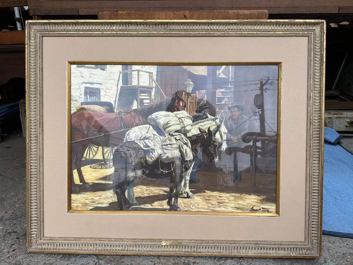 Ernest Tonk "Shadows Of The Past" Guache 1