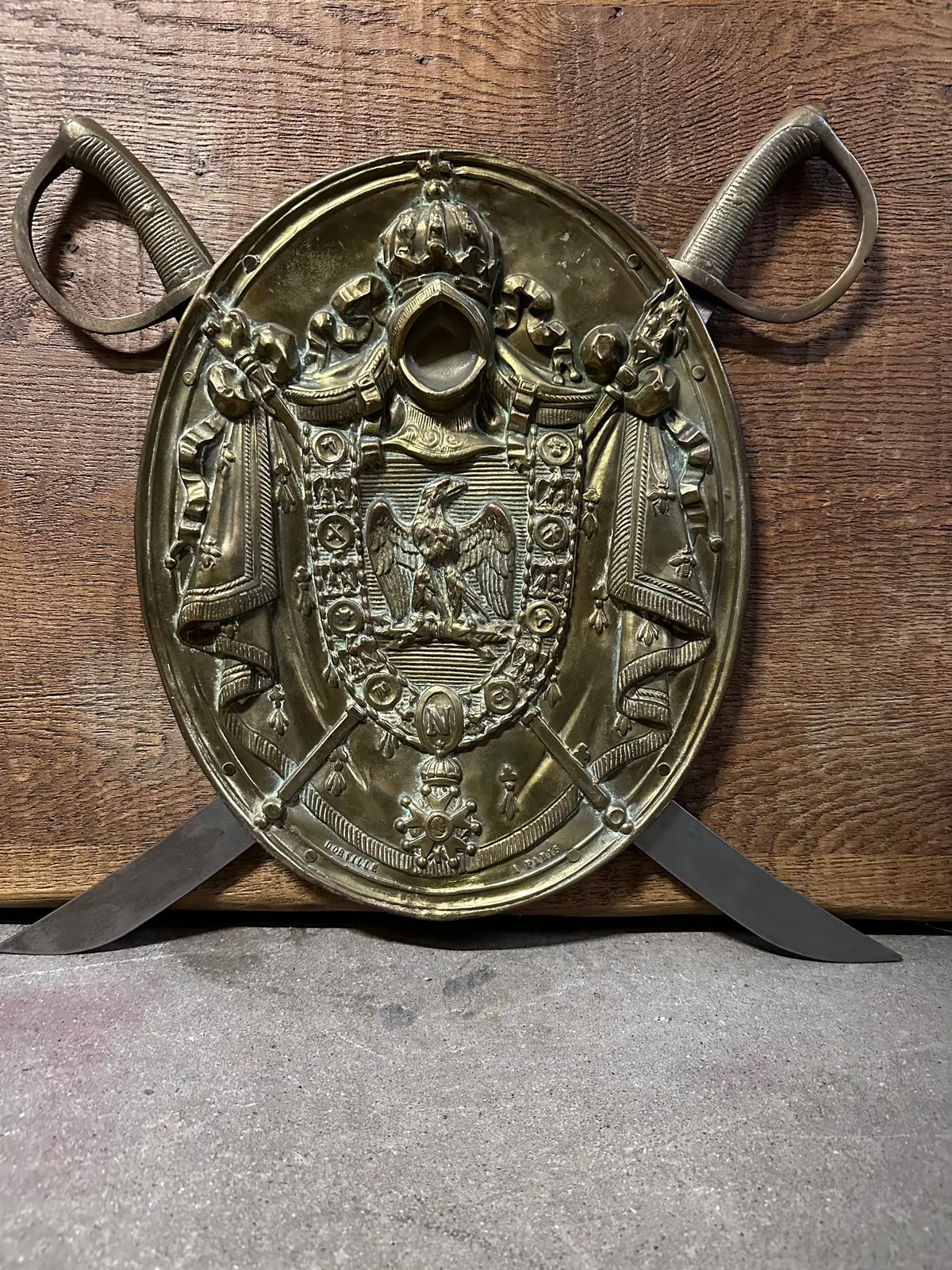 Napoleonic Motif Embossed Plaque With Swords 1