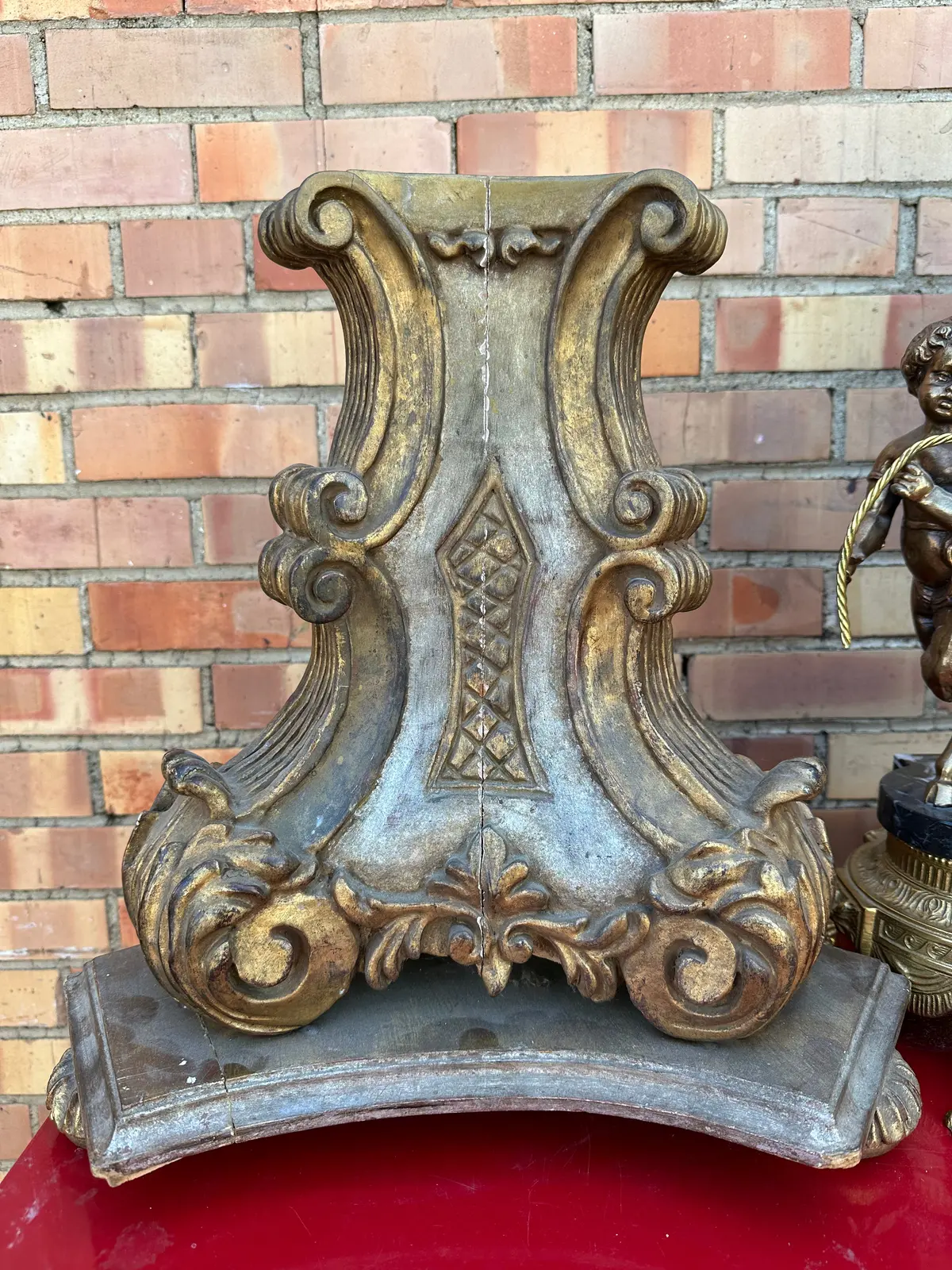 Gold Short Pedestal Florentine Base As Found 1