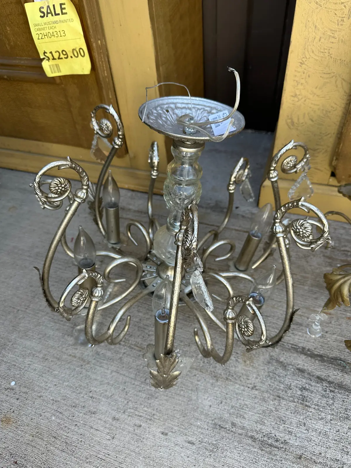 6 Light Small Silver Chandelier With Crystals 1