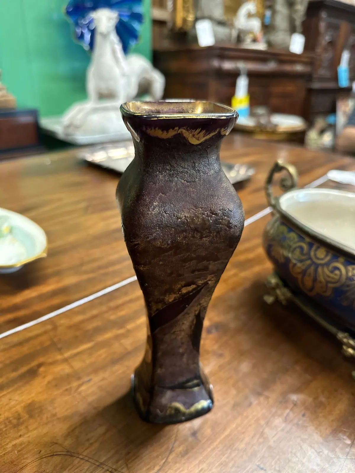 Hand Blown Amethyst Galle Syle Nouveau Vase 1