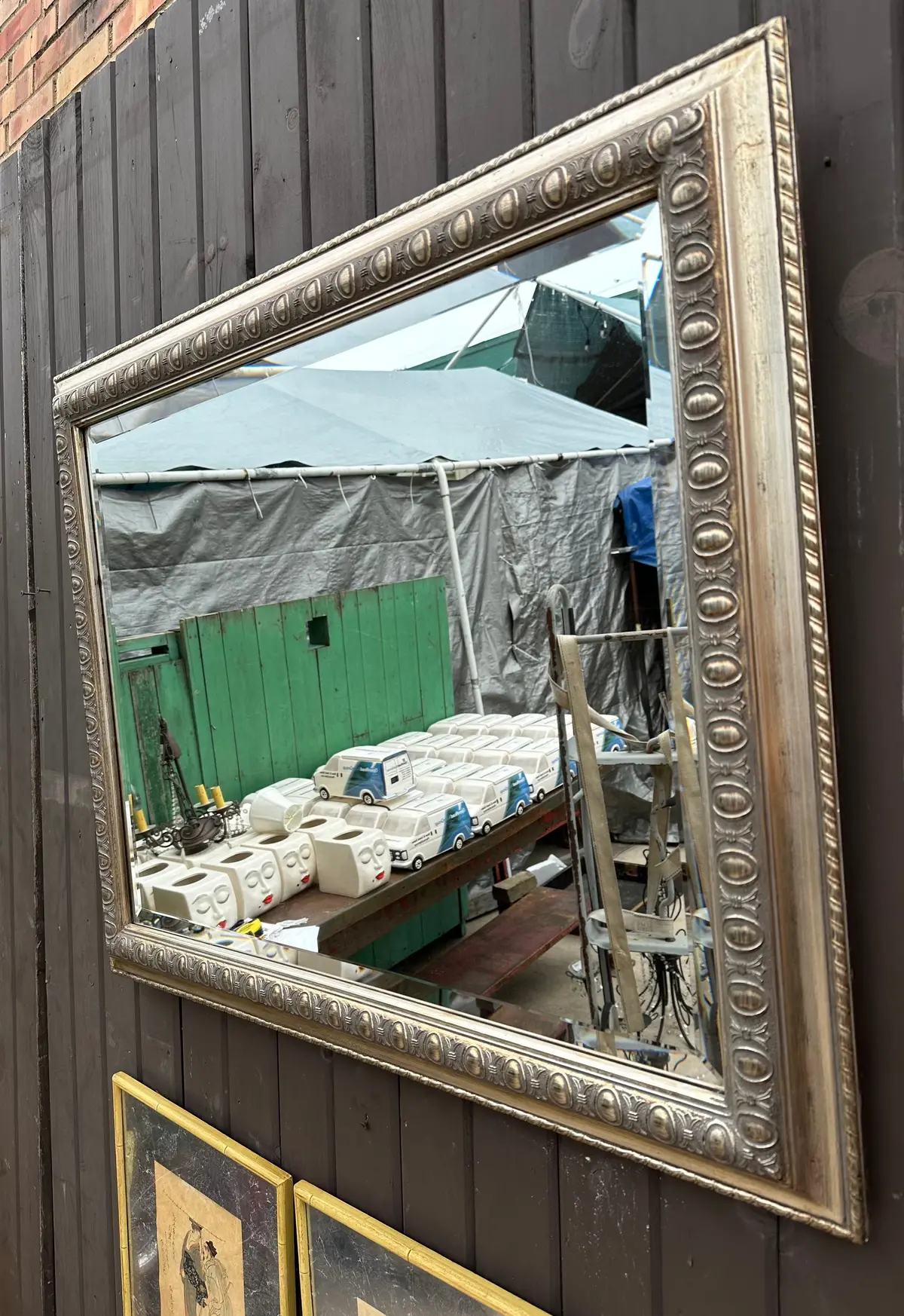 Beveled Mirror In Silver Frame 1