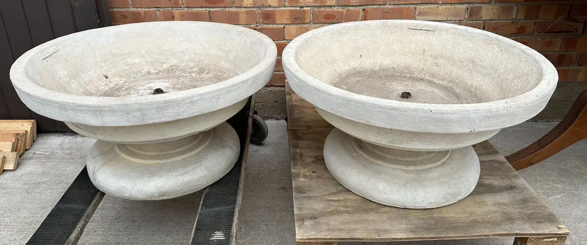 Pair Of Large Concrete Planters 1