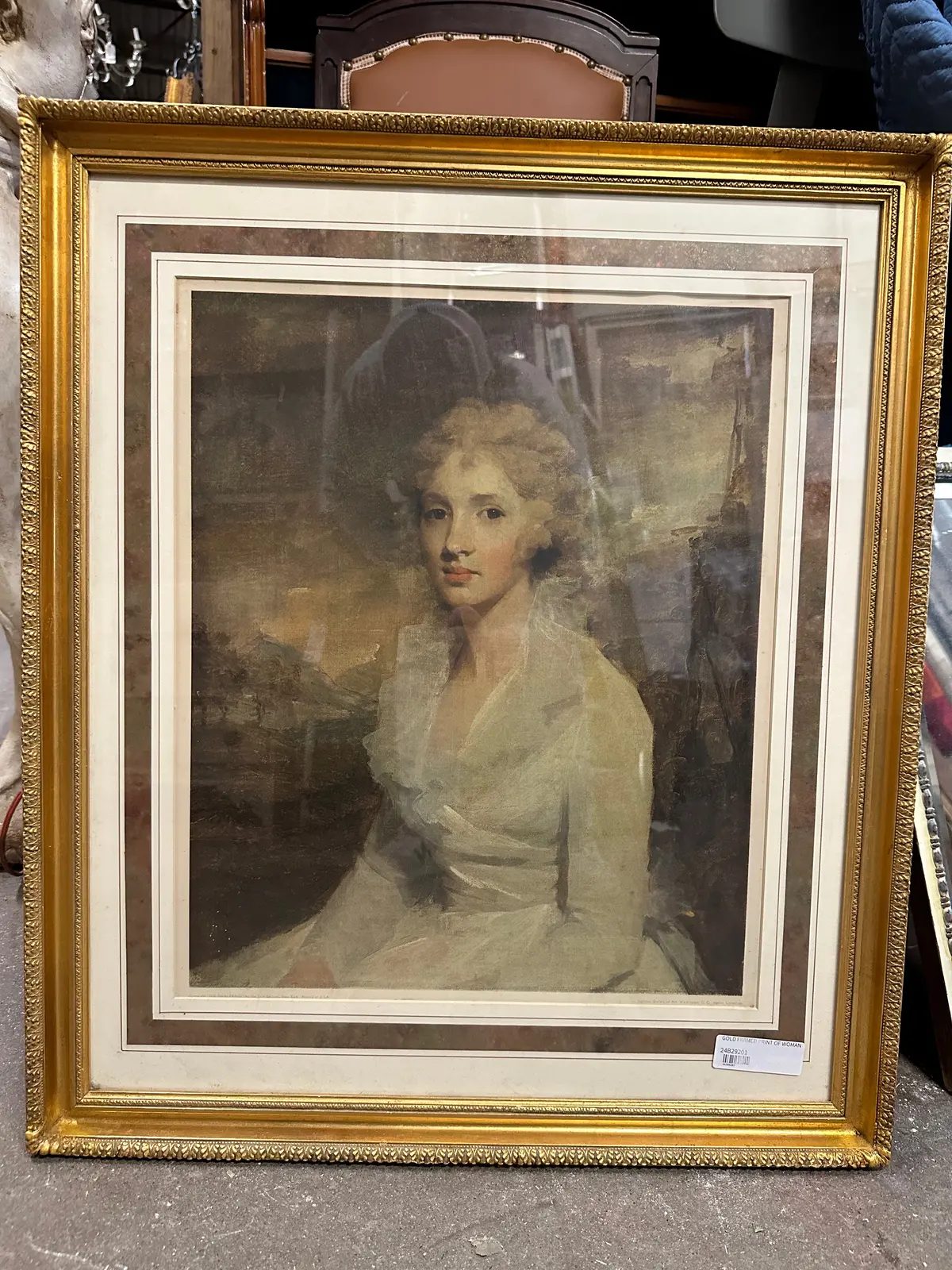 Gold Framed Print Of Woman 1