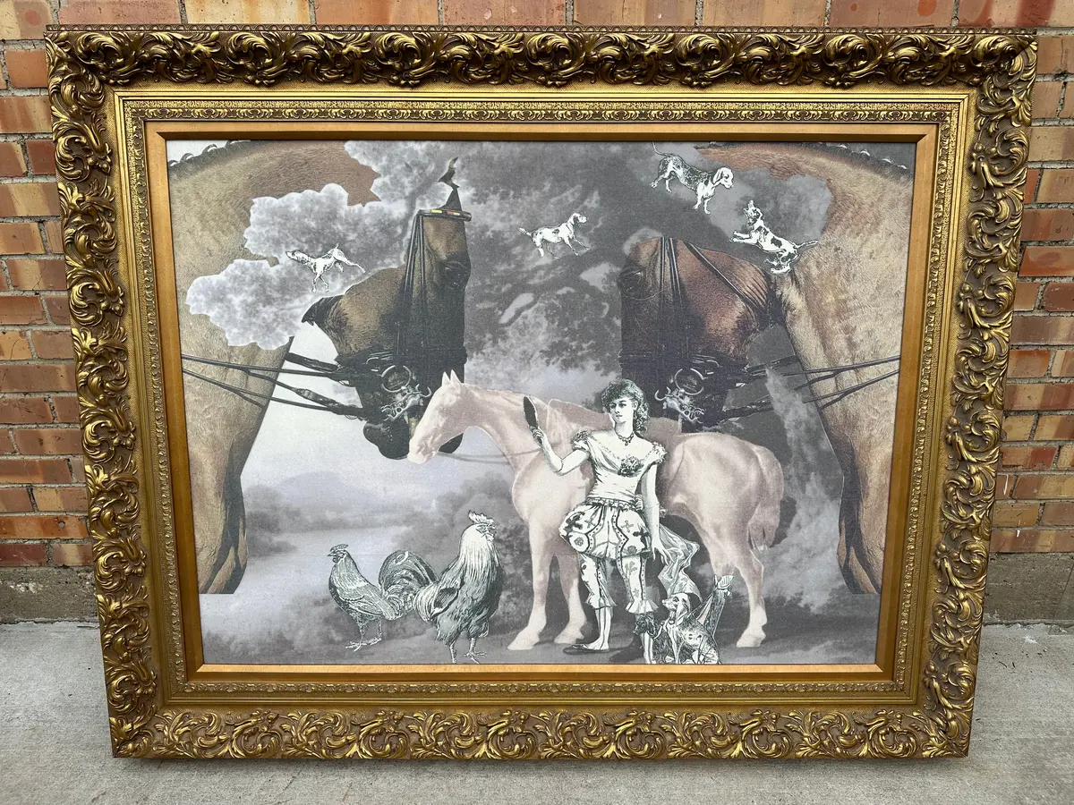 Gilt Frame With Giclee Of Horses 1