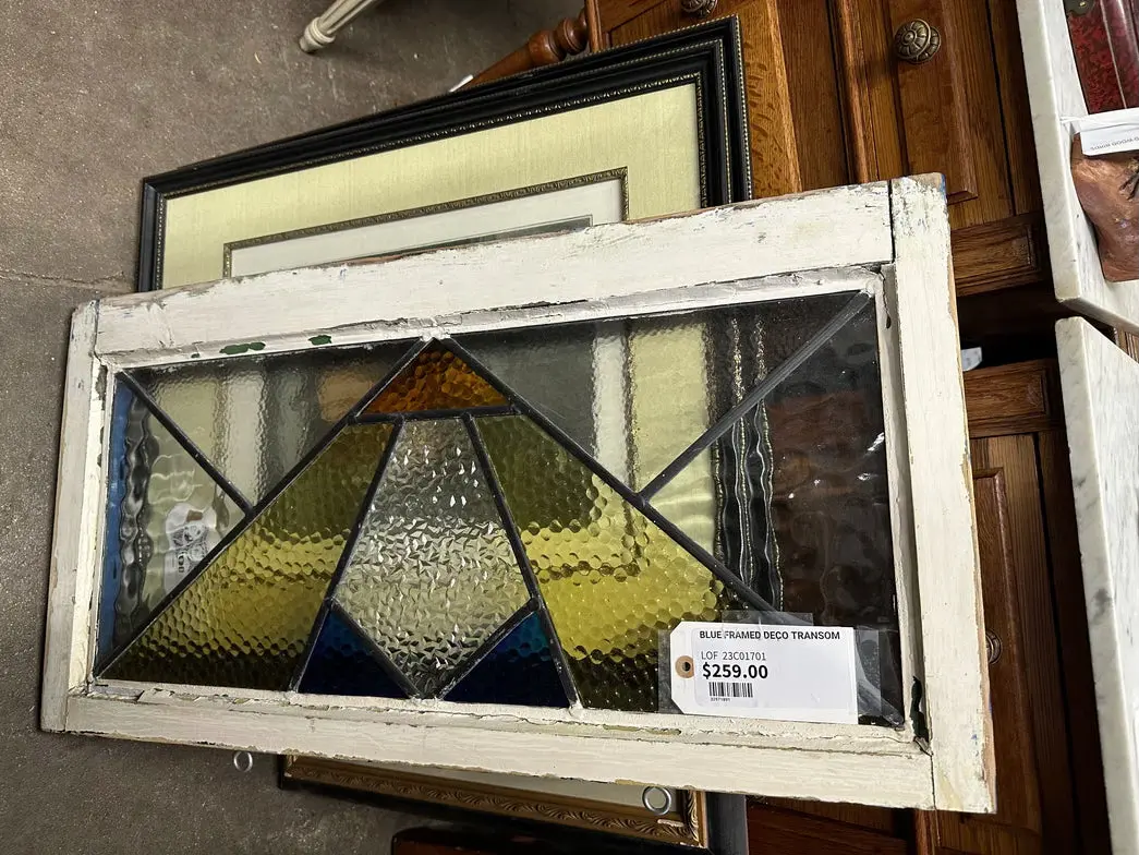 Blue Framed Deco Transom 1