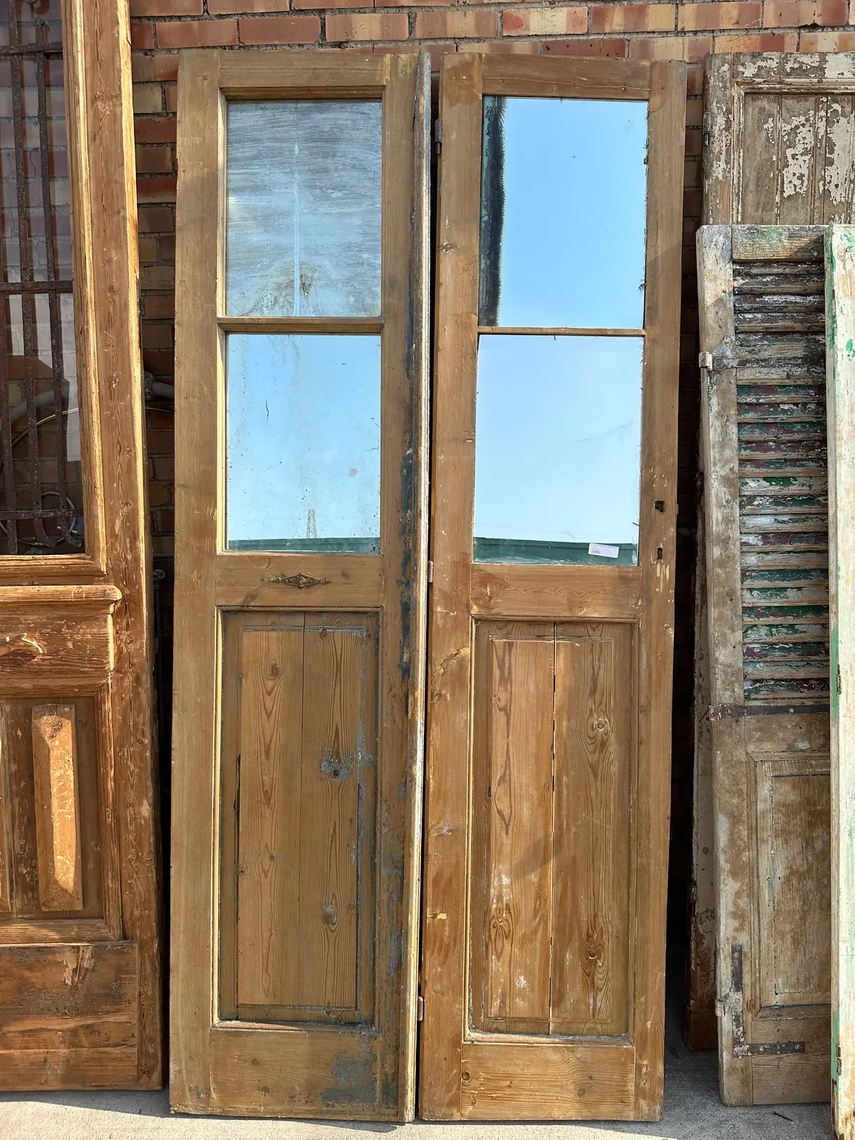 Pair Of Egyptian Primitive Mirrored Doors 1