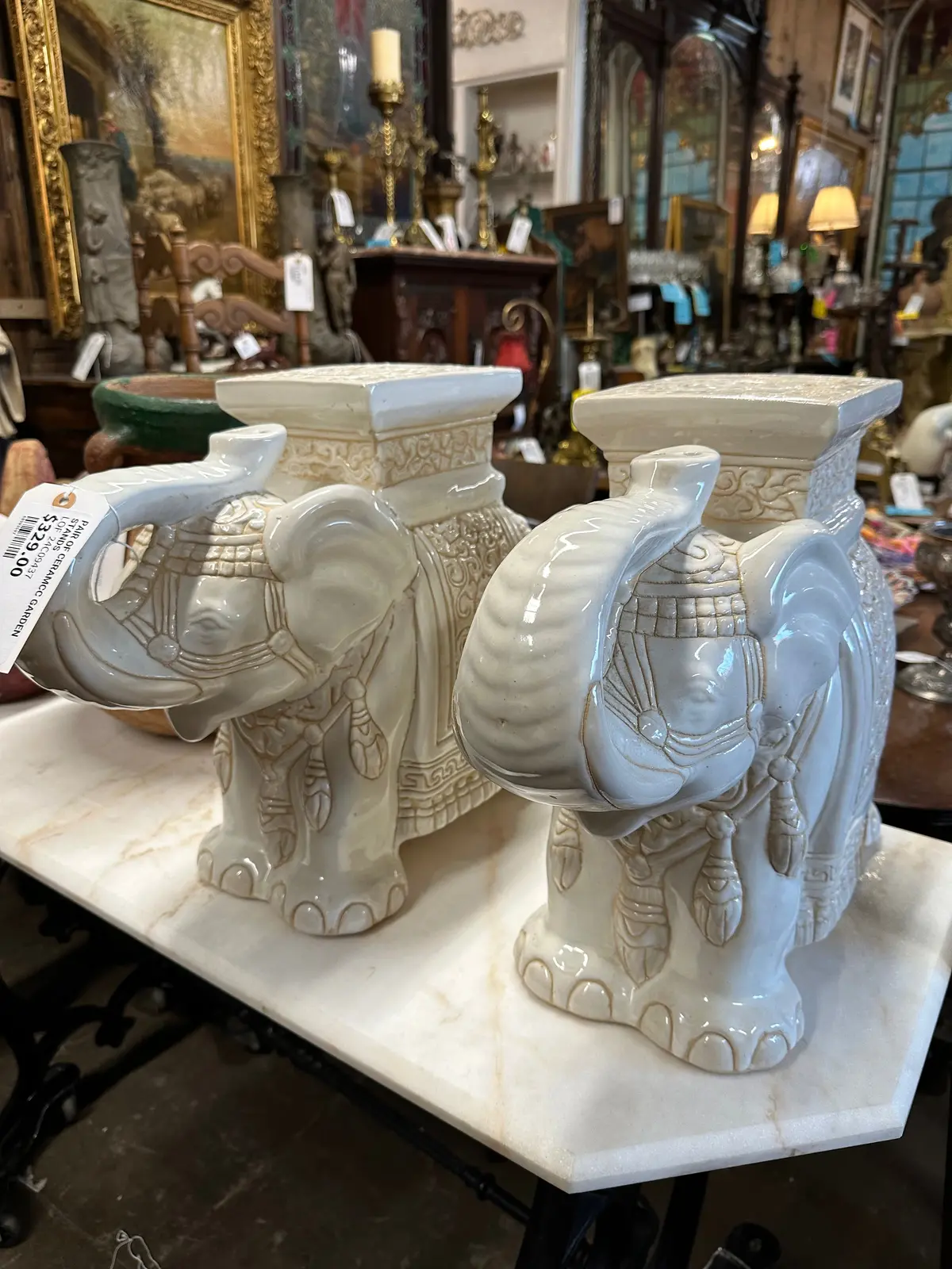 Pair Of Ceramic Garden Stands 1