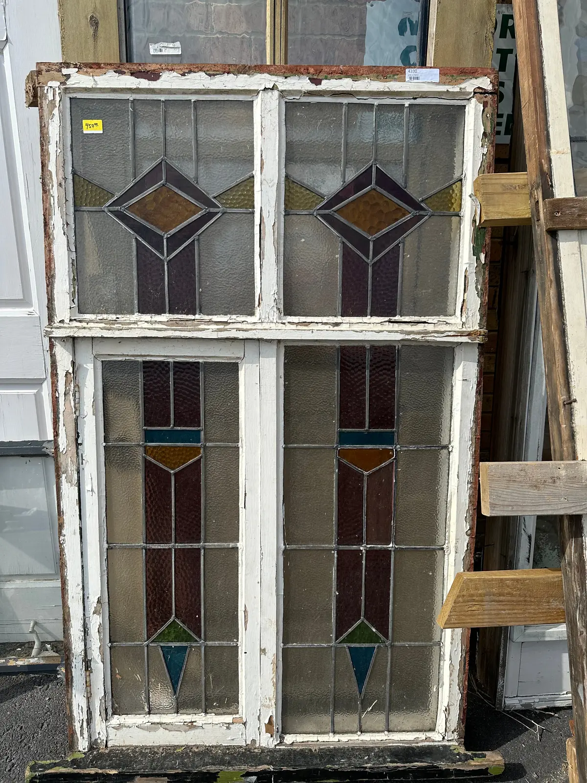 Window In Vertical Frame With Purple Blue And Yellow 1