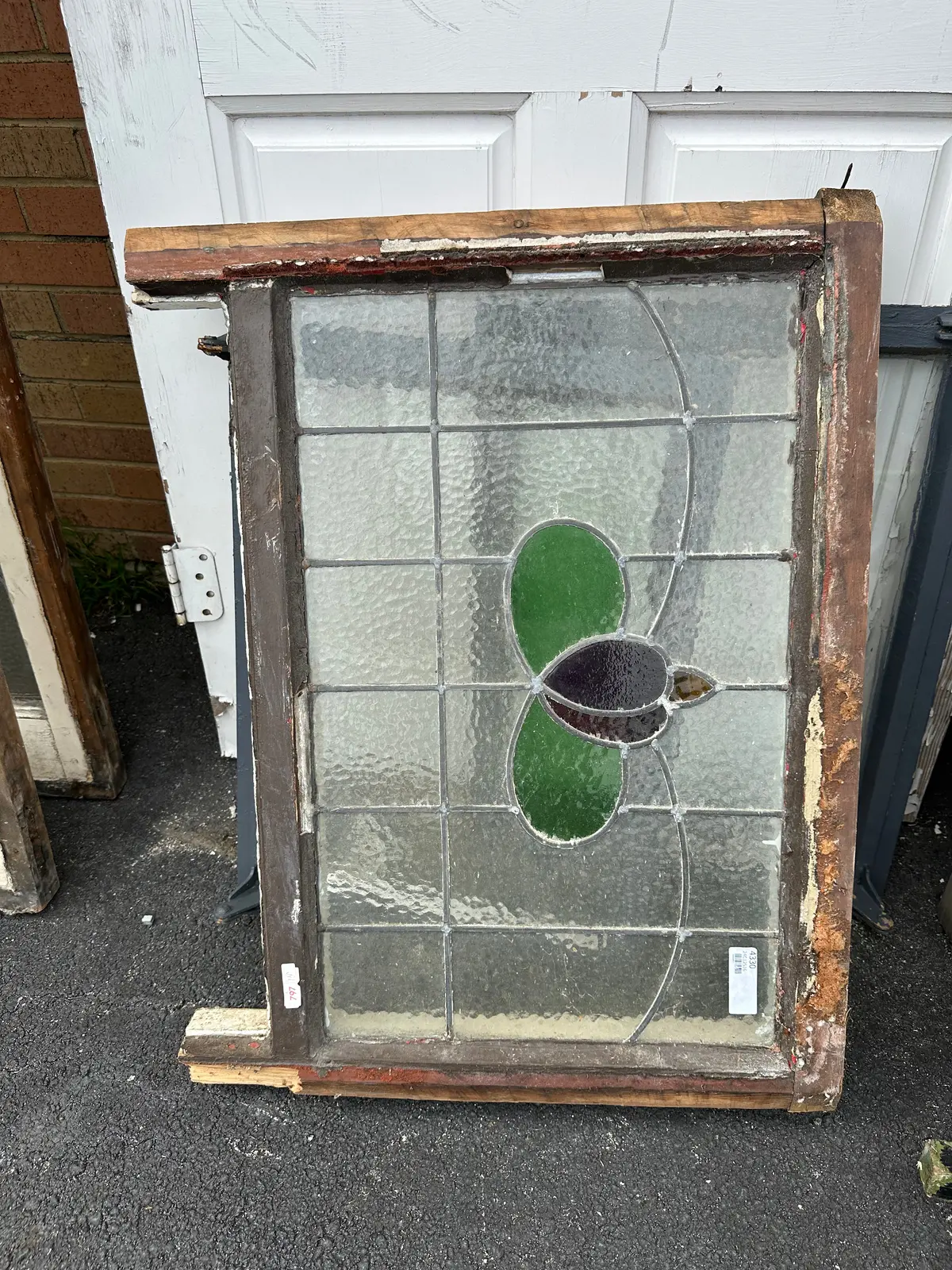Large Transom With Green And Red Floral 1