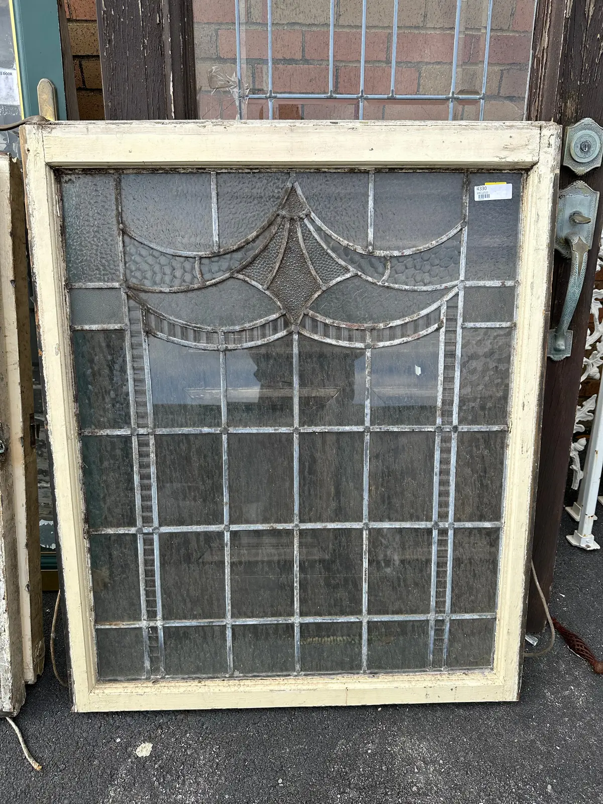 Large Clear Leaded Glass With Drape 1