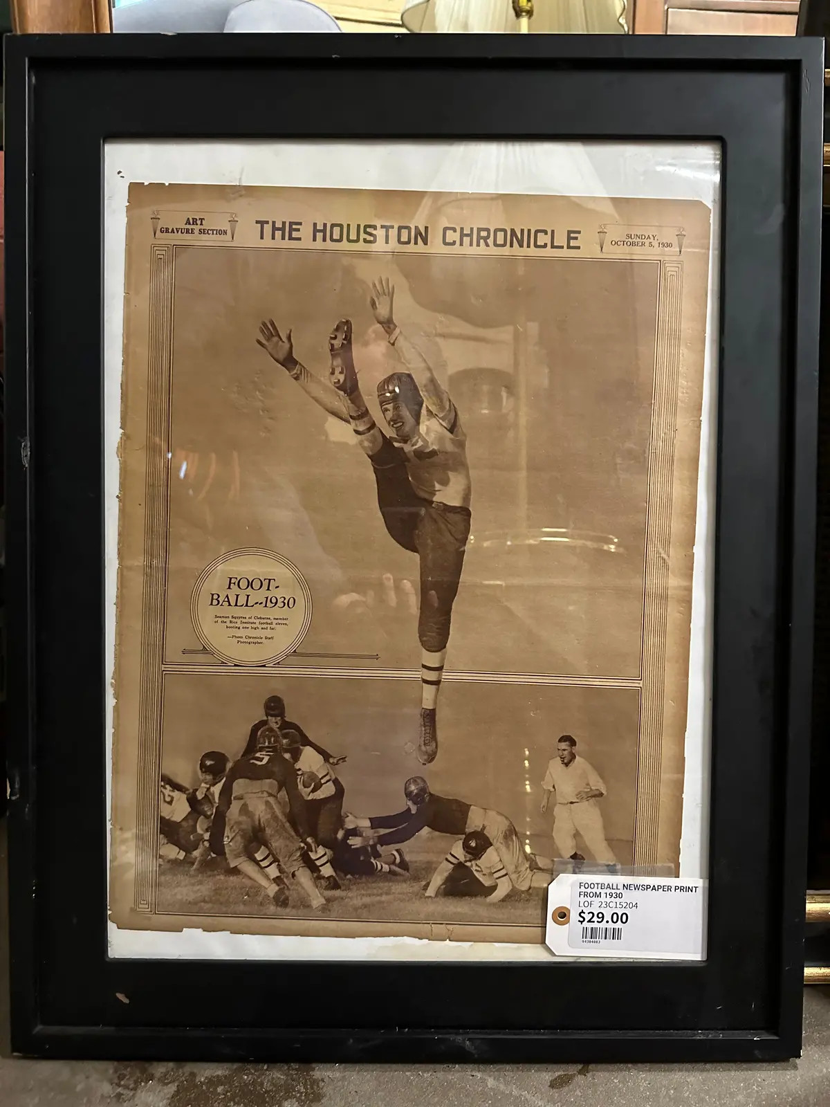 Football Newspaper Print From 1930 1