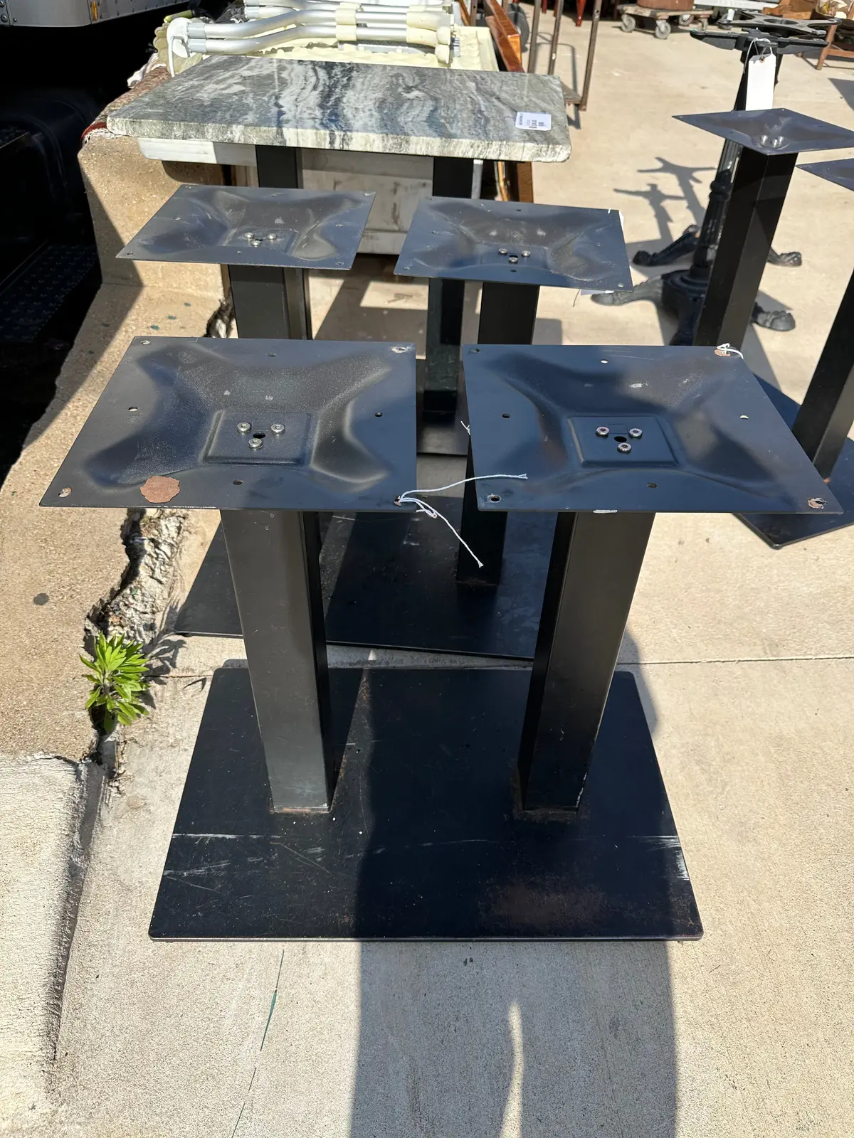 2 Pedestal Modern Iron Table Base 1