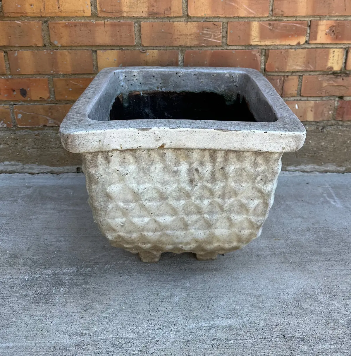 Glazed Square Textured Planter 1