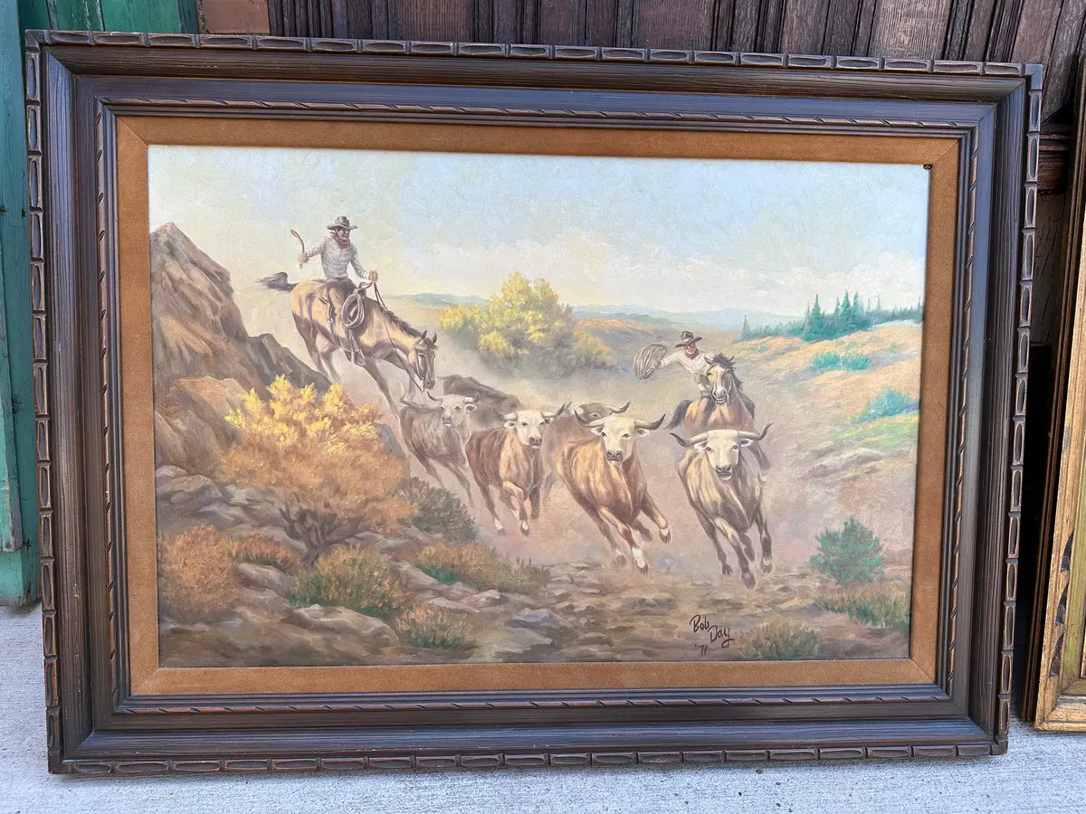 Cowboys Oil Painting By Bob Day 1