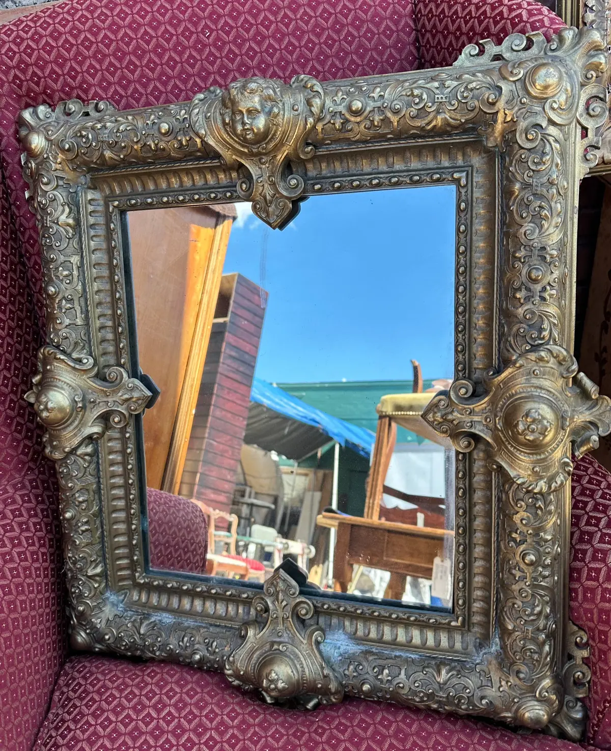 Bronze Framed Mirror With Cheurbs 1