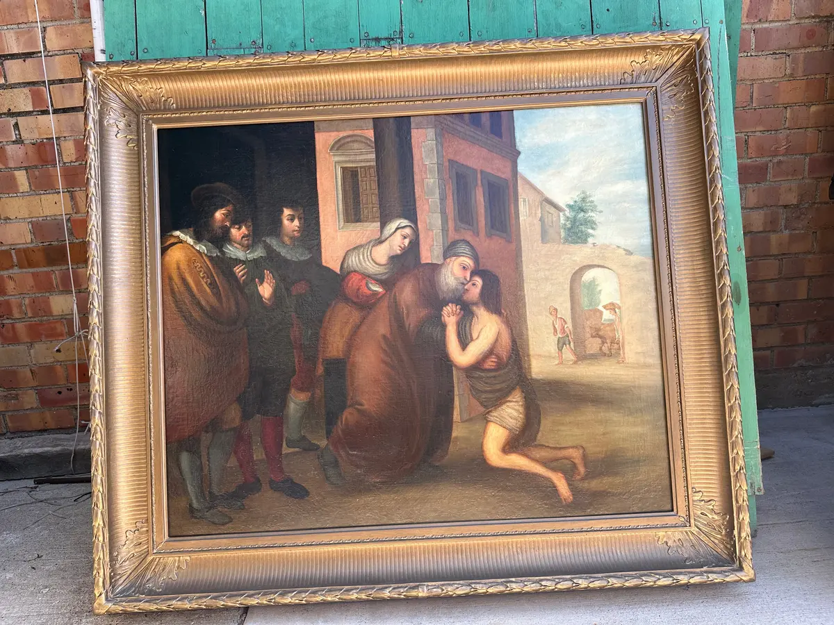 Framed Oil Painting Of Jesus And Disciples 1