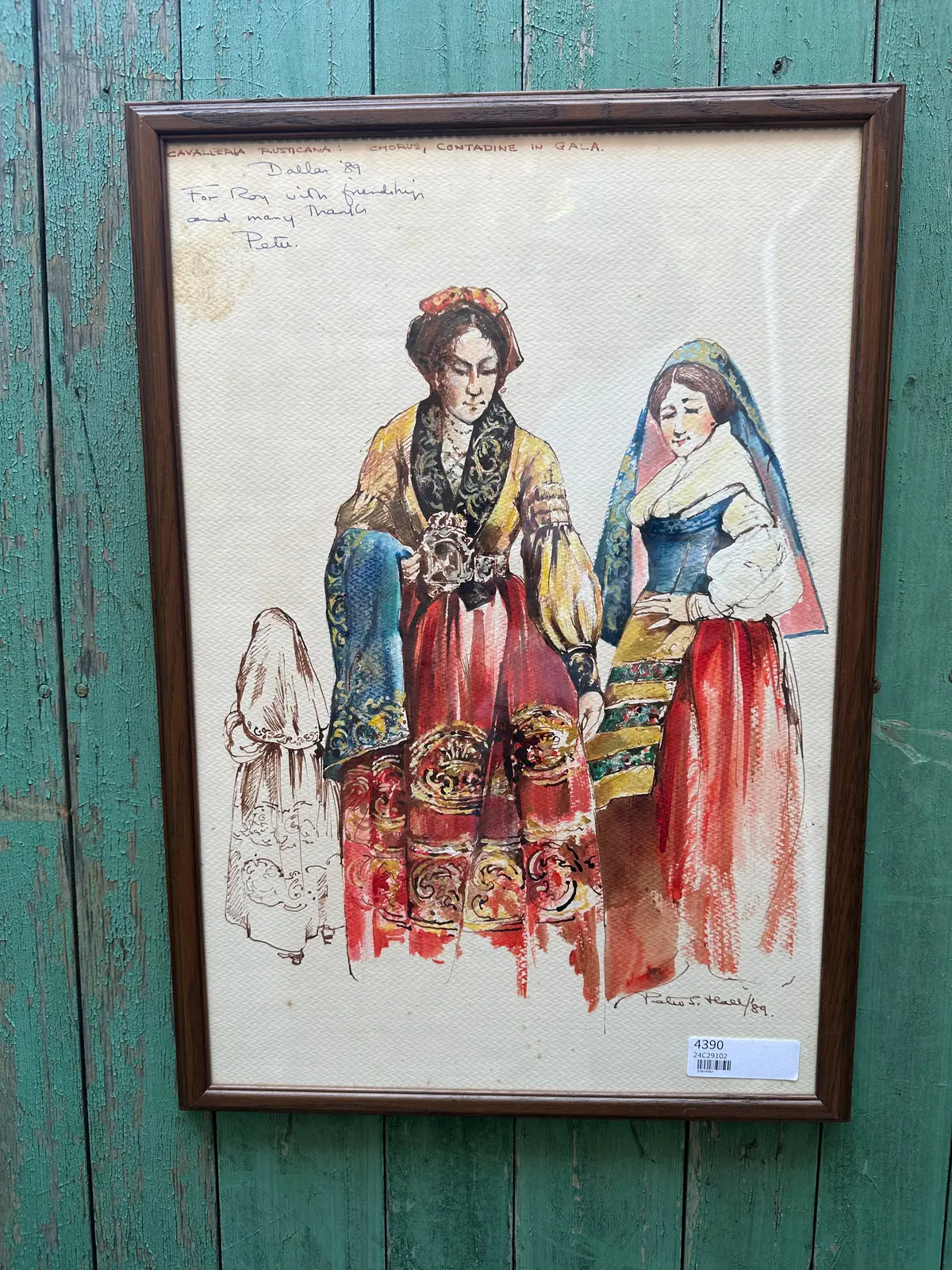 Watercolor Of Actors In Costume By Petu Hall 1989 1