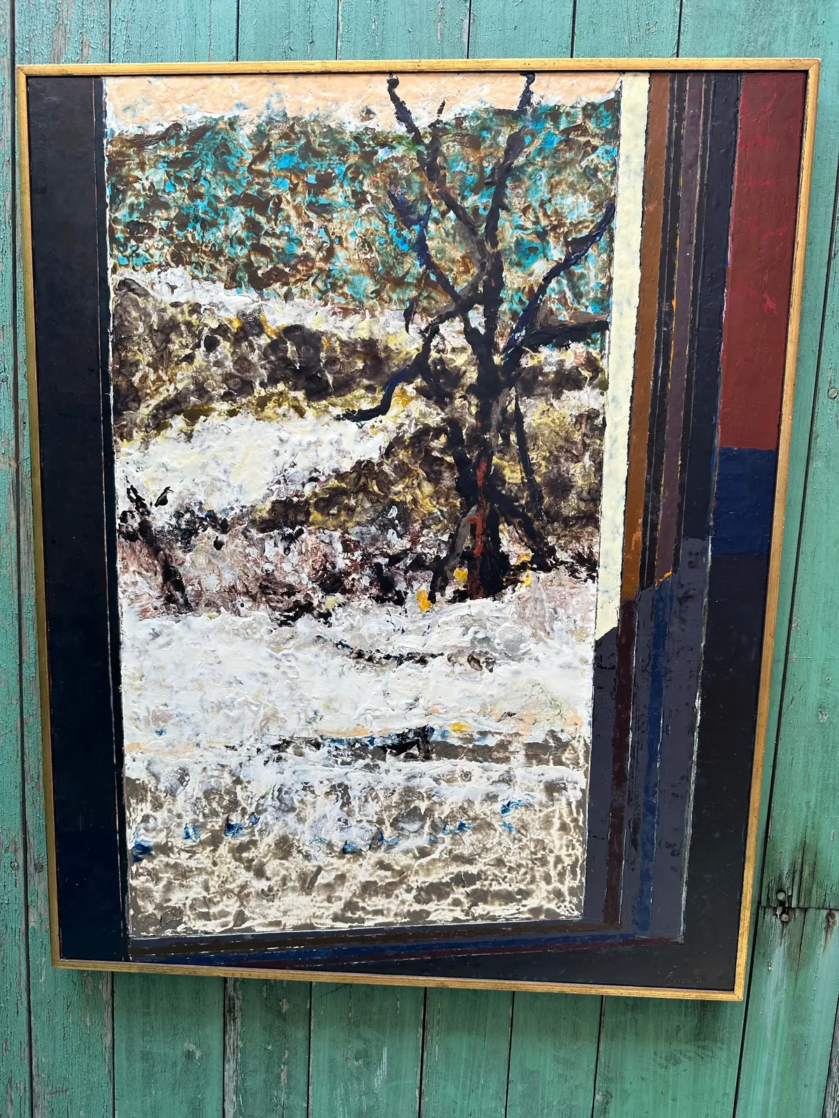 Jims Hill Encaustic On Masonite By Carl Rice Embrey 1