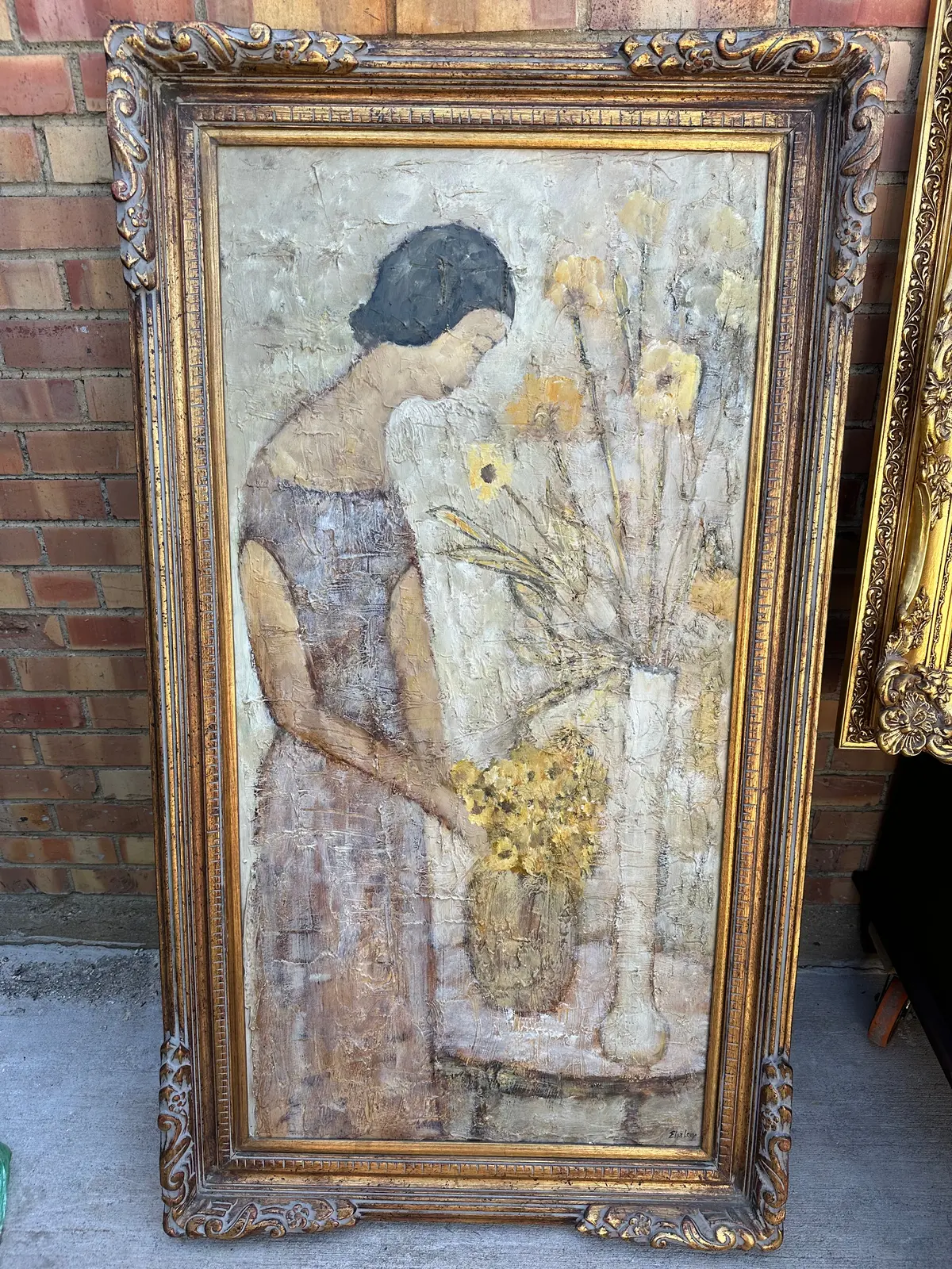 Woman Arranging Yellow Flowers By Elva Levy 1