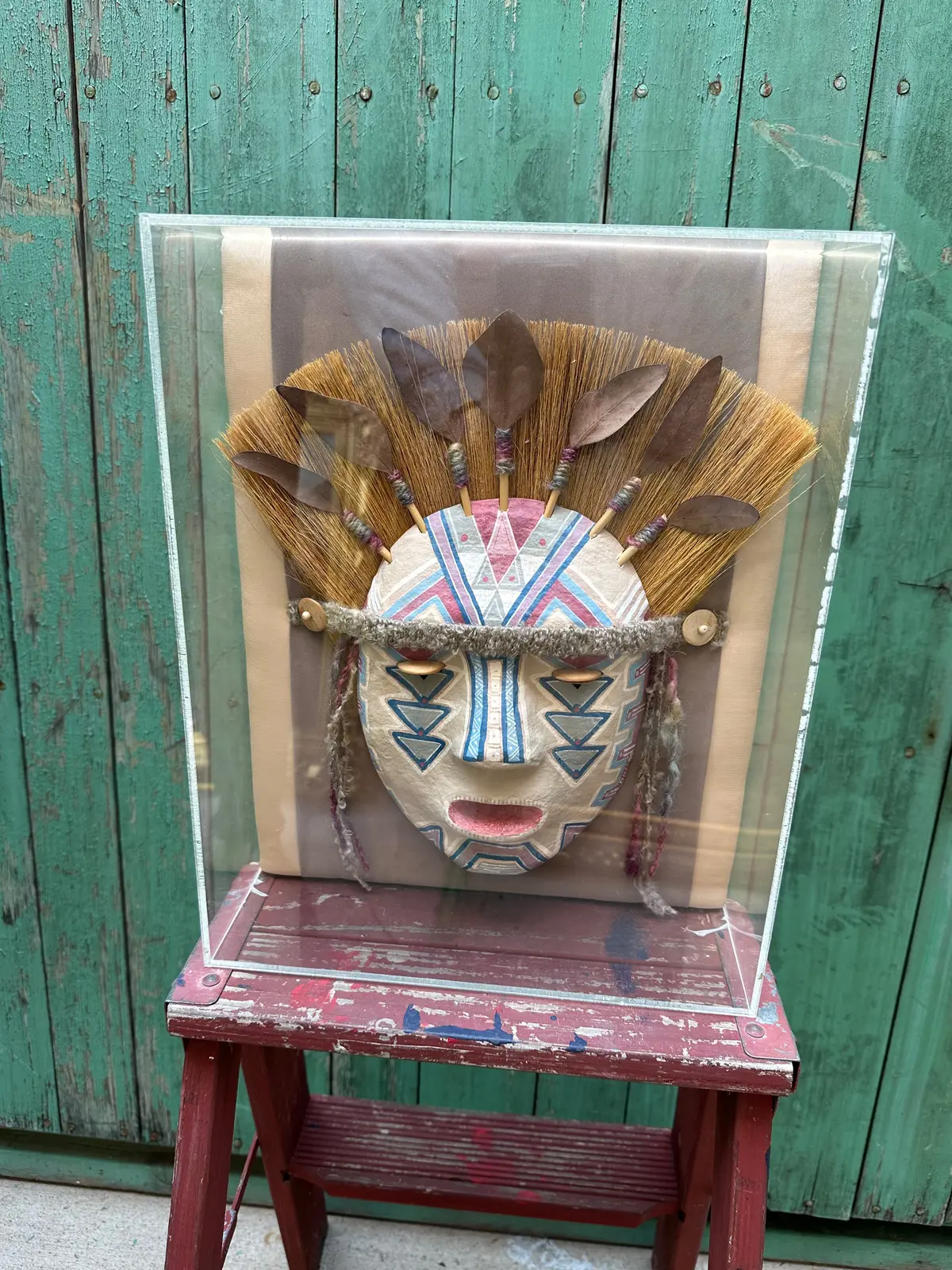 Mixed Medium Mask  In Lucite Case 1