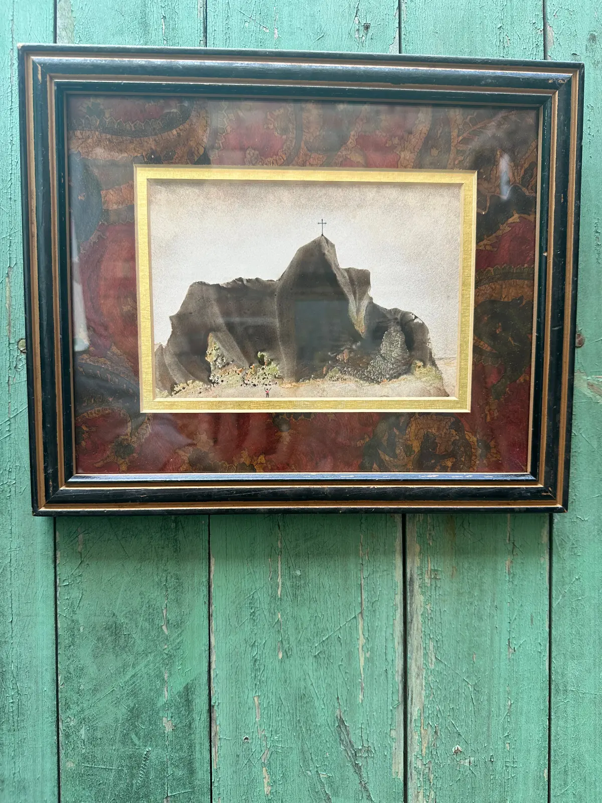 Painting Of A Cross On A Rock Outcropping By Ft Worth Artist David Brownlow 1