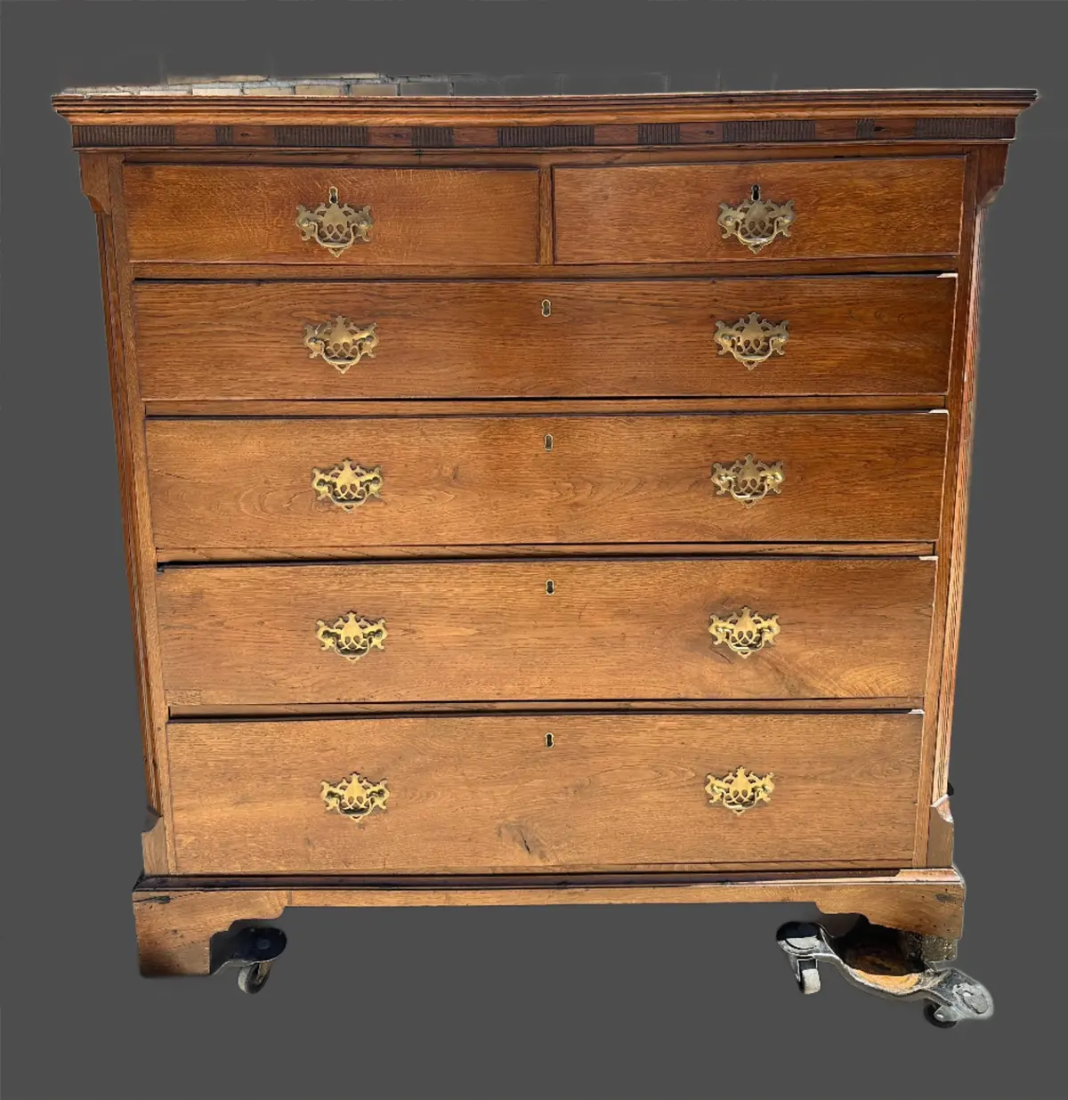 1800'S English Oak Highboy Chest 1