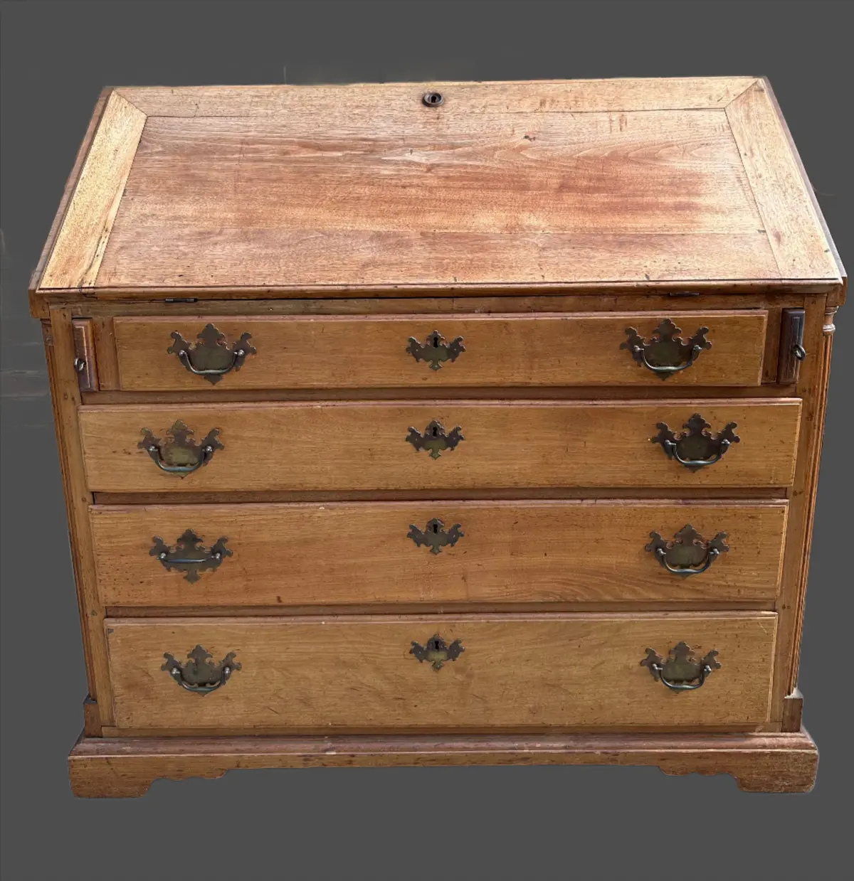 English Georgian Walnut Dropfront Secretary Desk 1