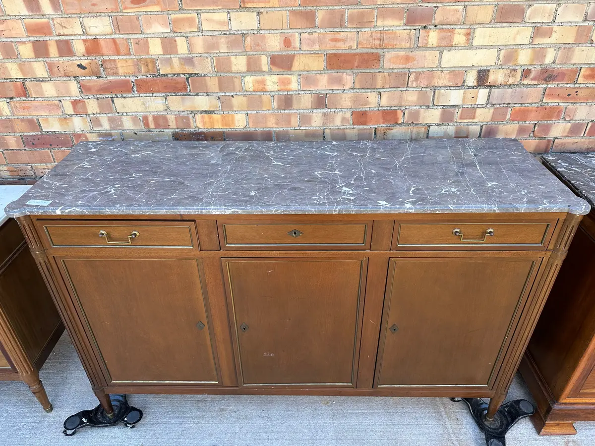 Louis Xvi Grey Marble Top Server 1