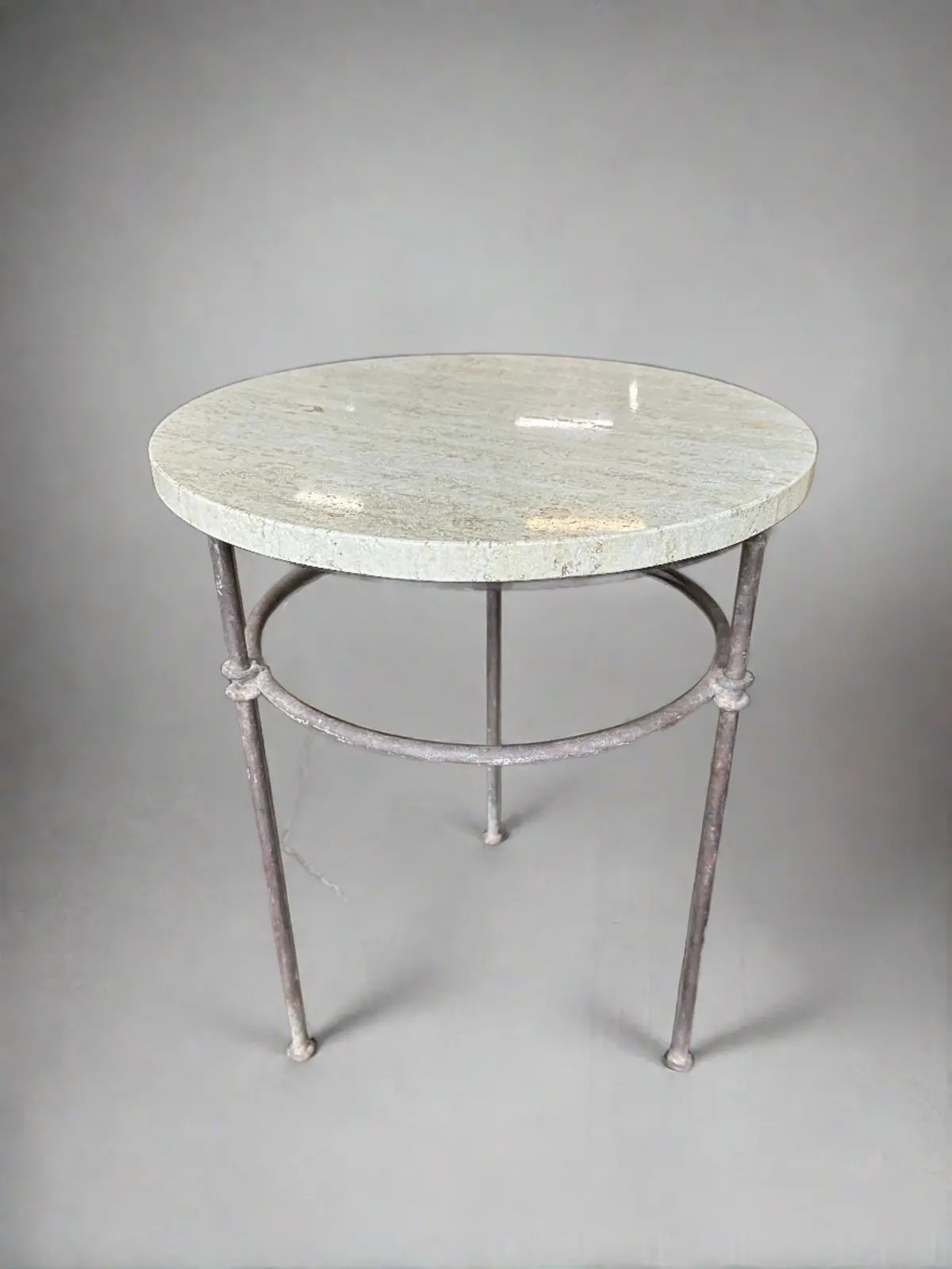 Creme De Fil Marble Top Iron Base Table 1