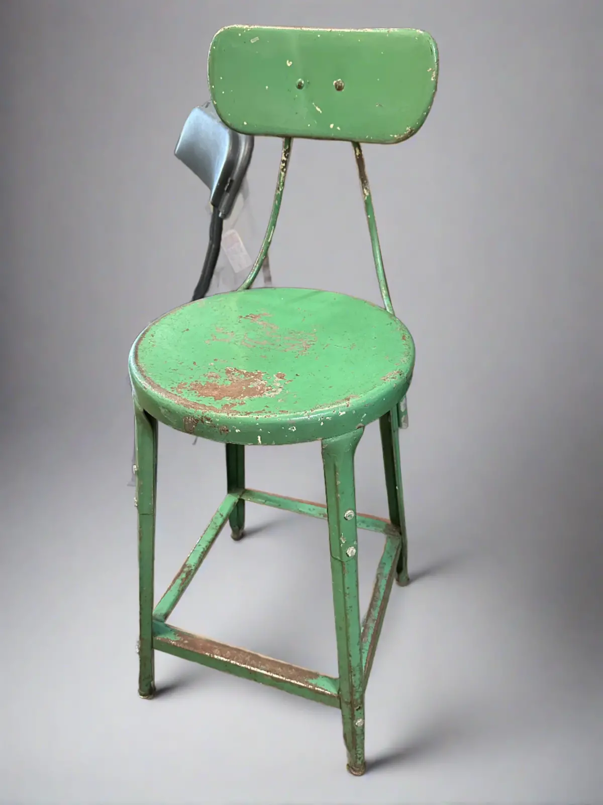 Green Metal Industrial Chair 1