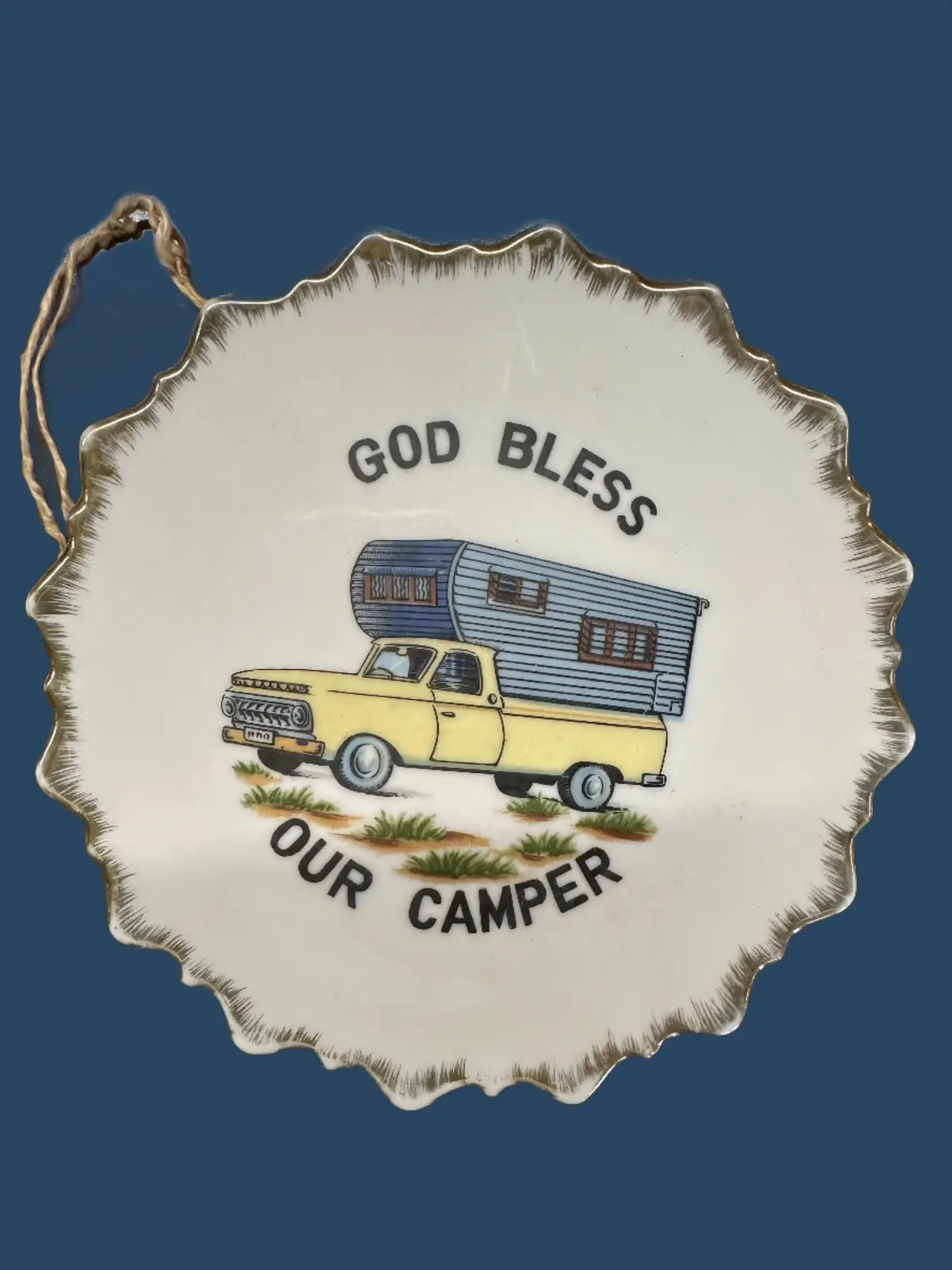 God Bless Our Camper Japanese Plate 1