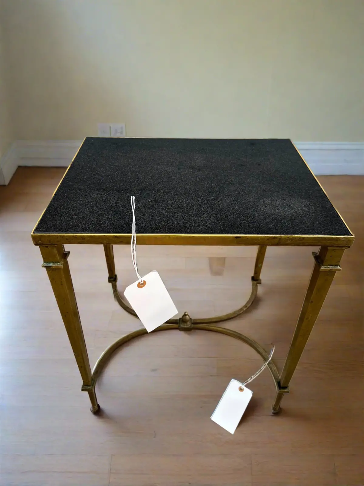 Small Bronze With Granite Top Side Table 1